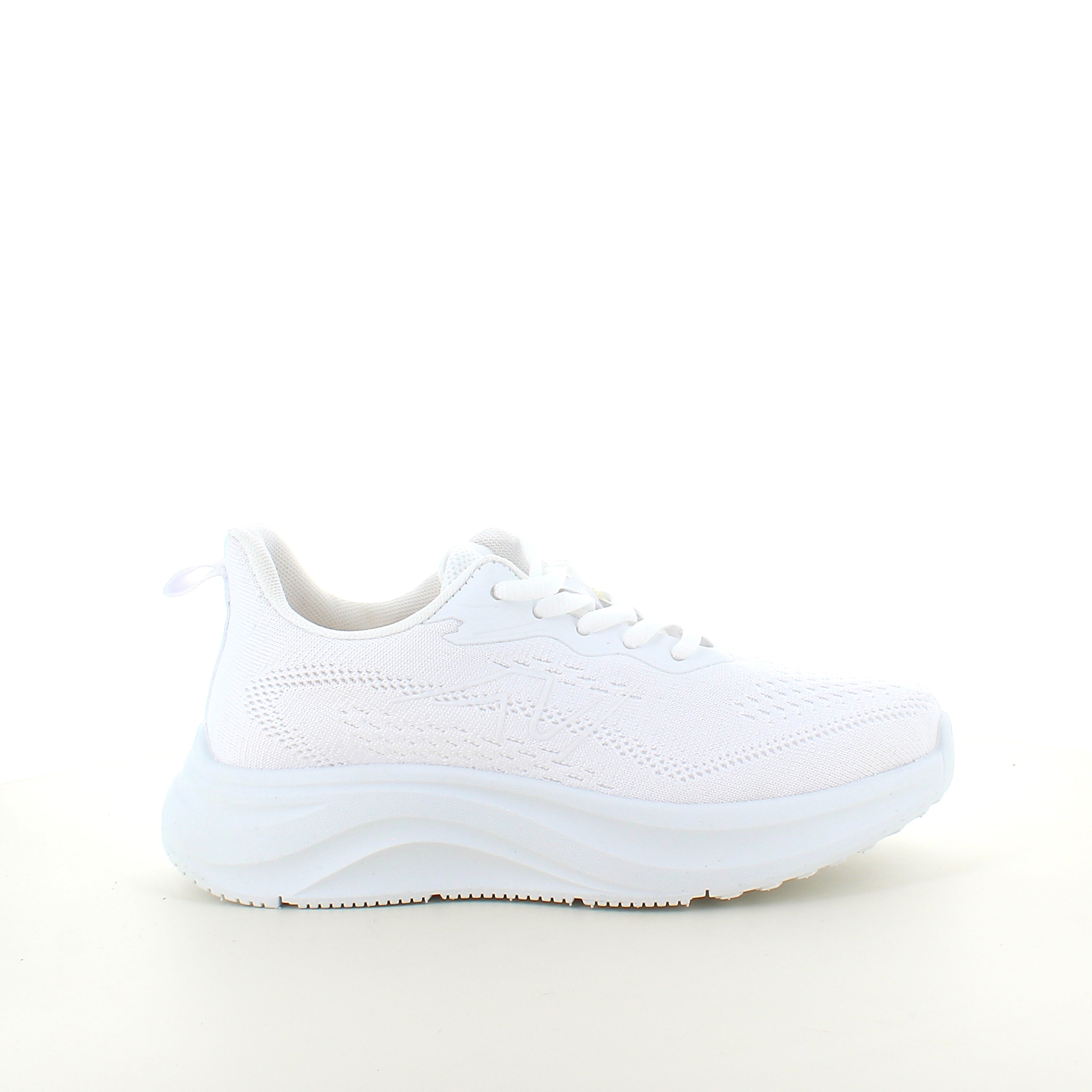 Hvid letvægts sneaker med stødabsorbering & åndbart mesh