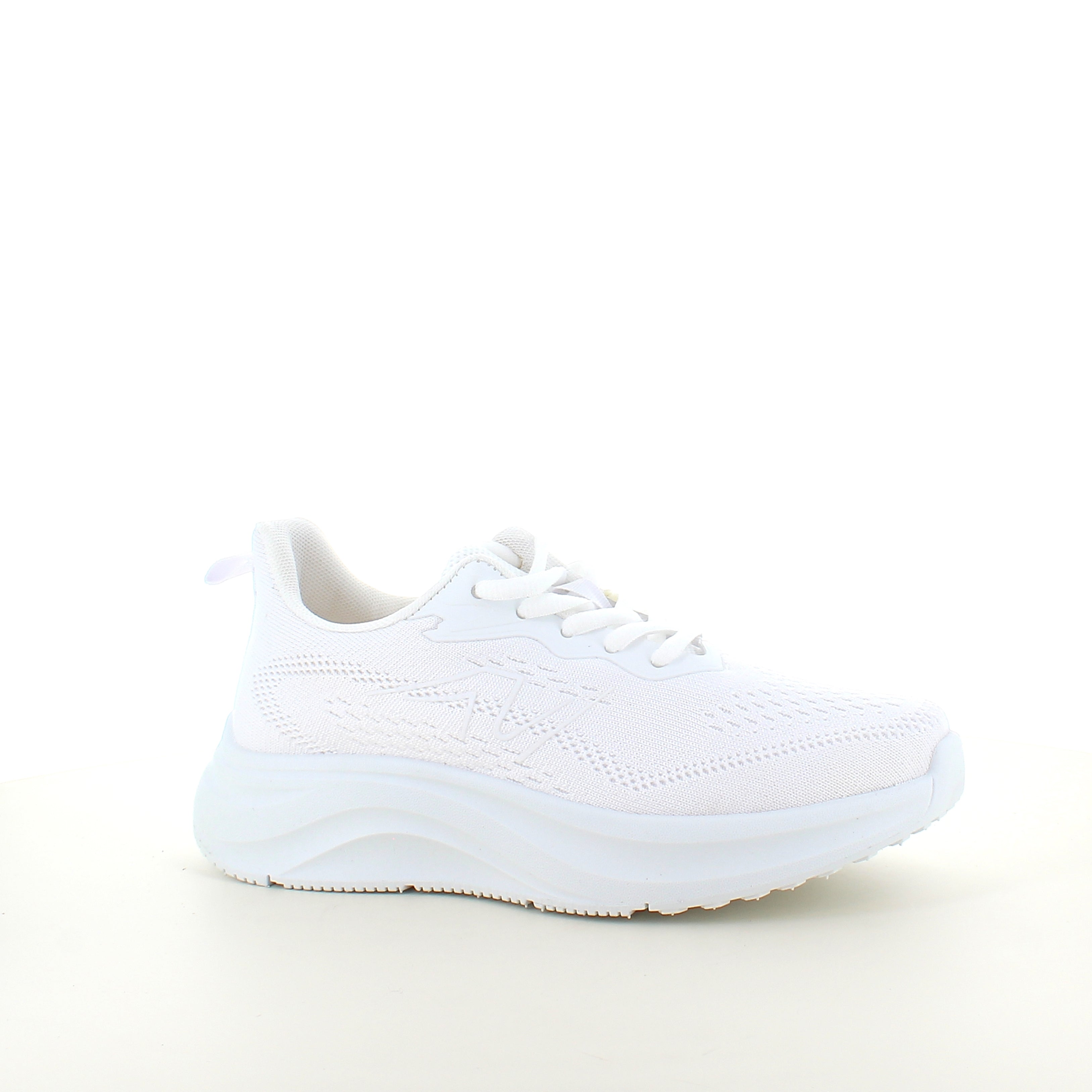 Hvid letvægts sneaker med stødabsorbering & åndbart mesh