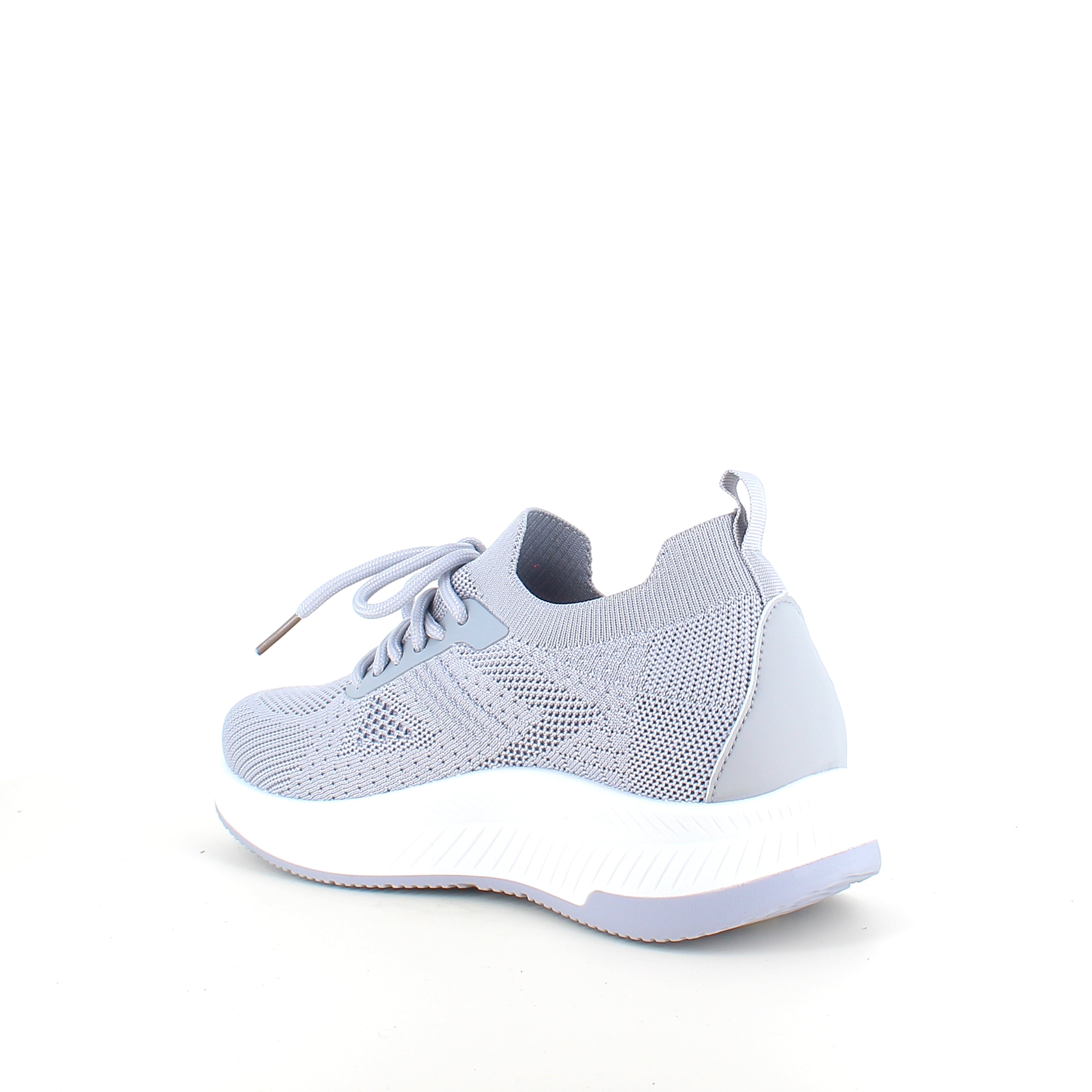 Grå slip-on letvægts sneaker i åndbart strik