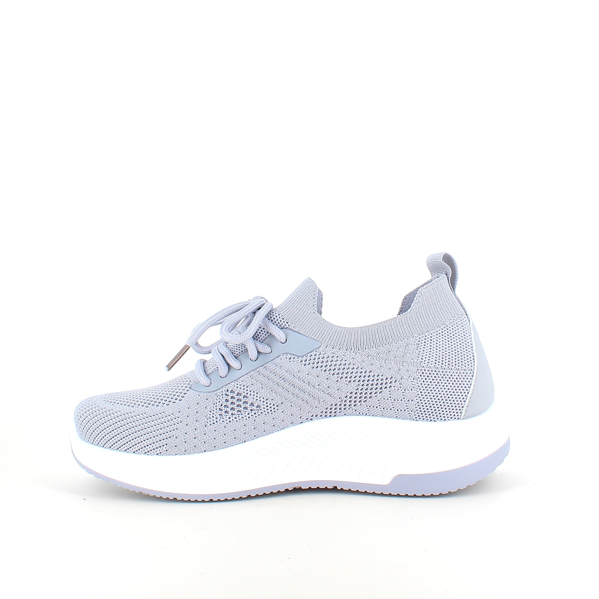 Grå slip-on letvægts sneaker i åndbart strik