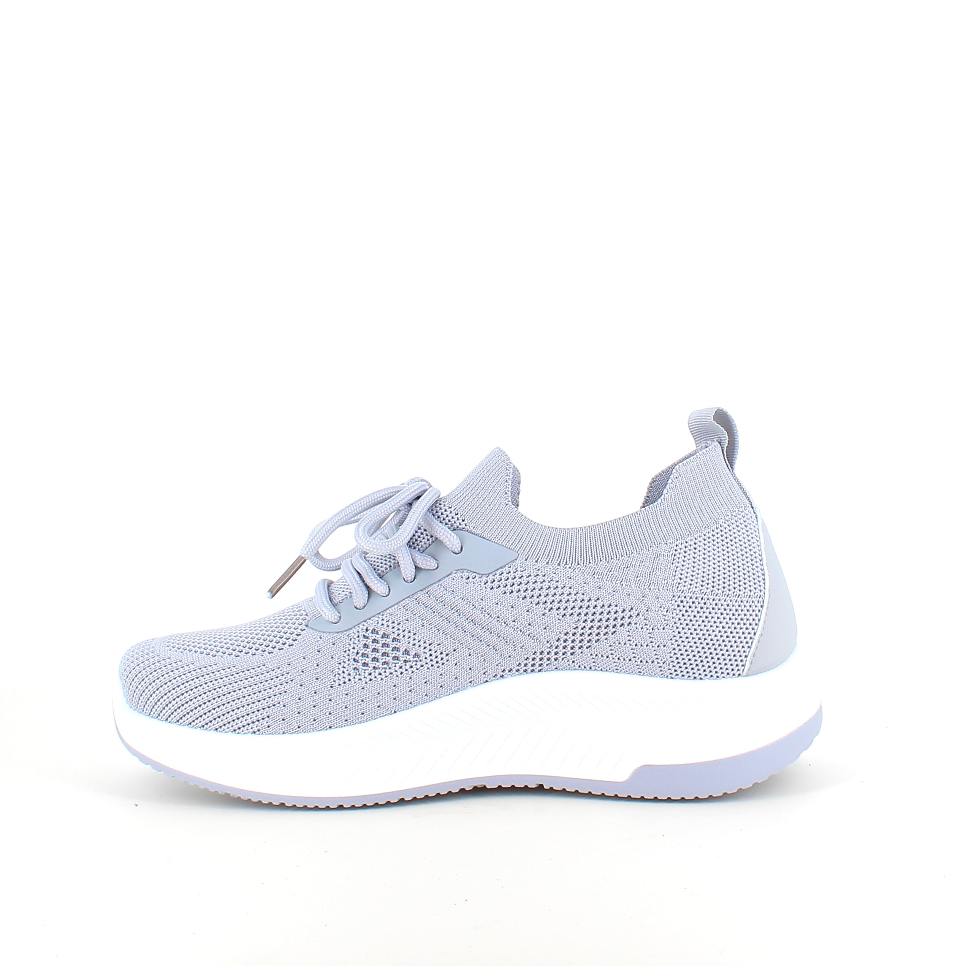 Grå slip-on letvægts sneaker i åndbart strik