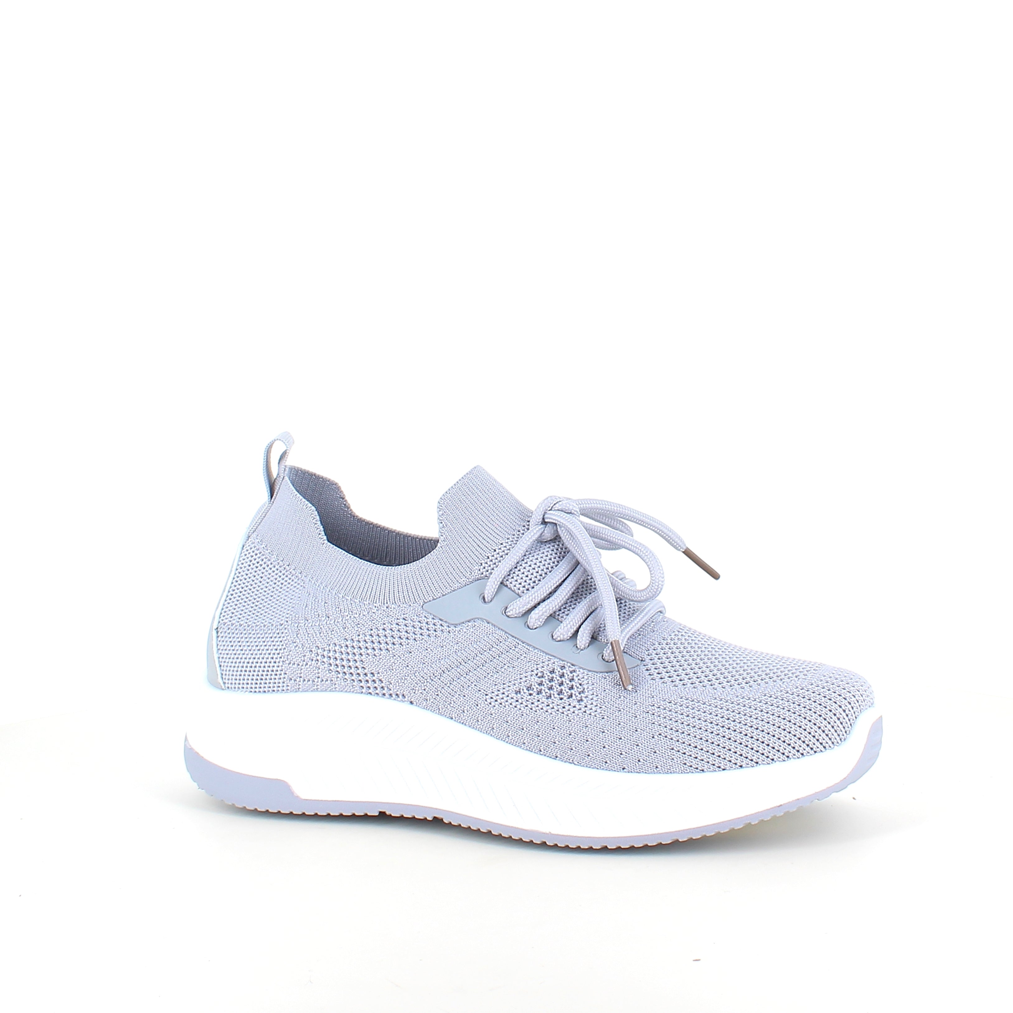 Grå slip-on letvægts sneaker i åndbart strik