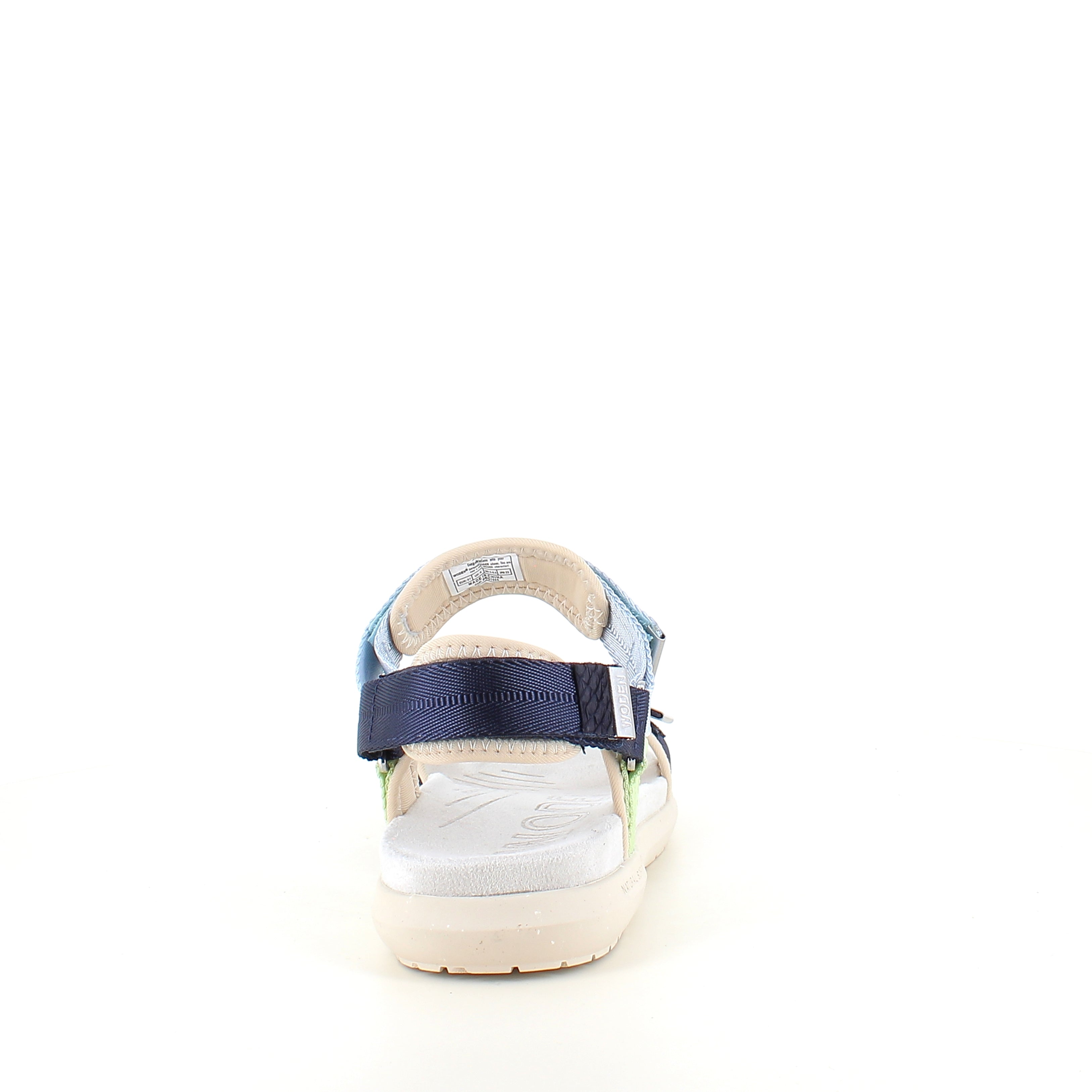 Woden sandal Moonstone Multi – Let & støttende i blå, grønne & beige nuancer