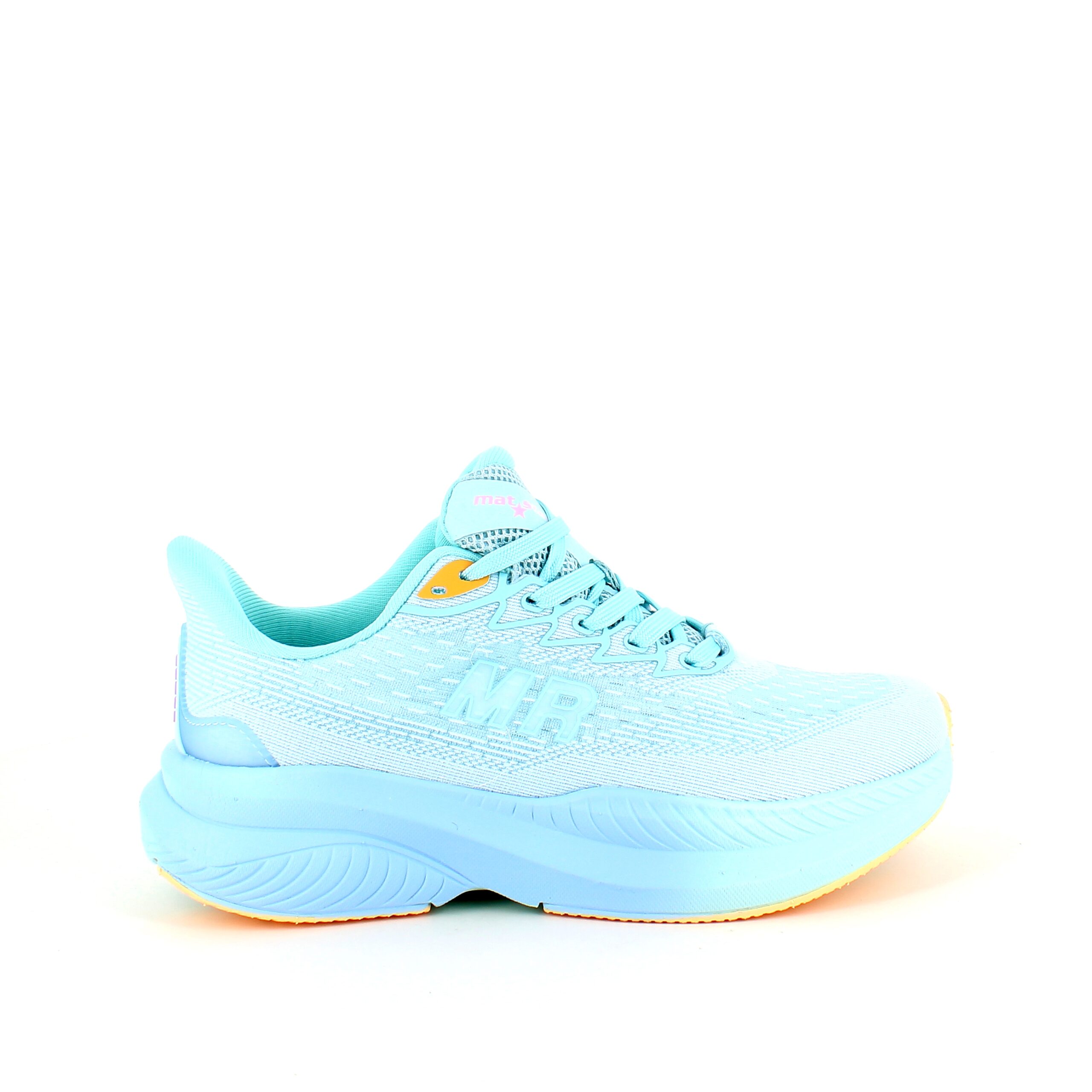 Sporty letvægtssko i turkis og orange