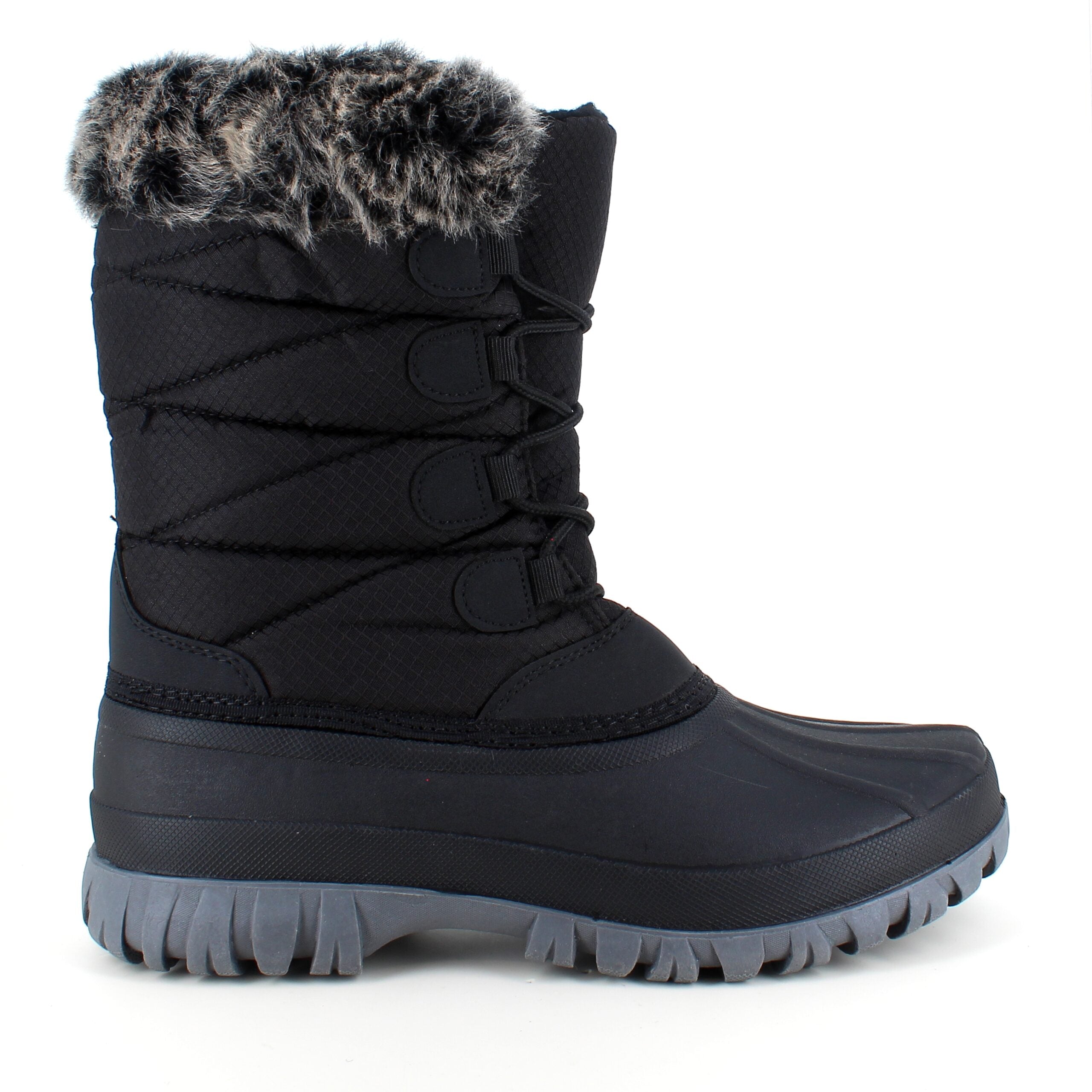 Vinterstøvle med vandtæt gummimembran nederst på støvlen