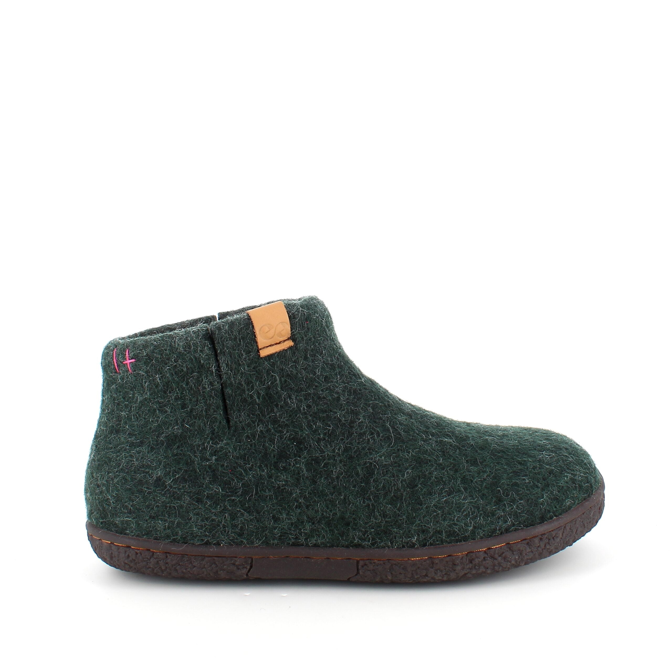 Høj grøn hjemmesko i uld med skridhæmmende såler fra Green Comfort