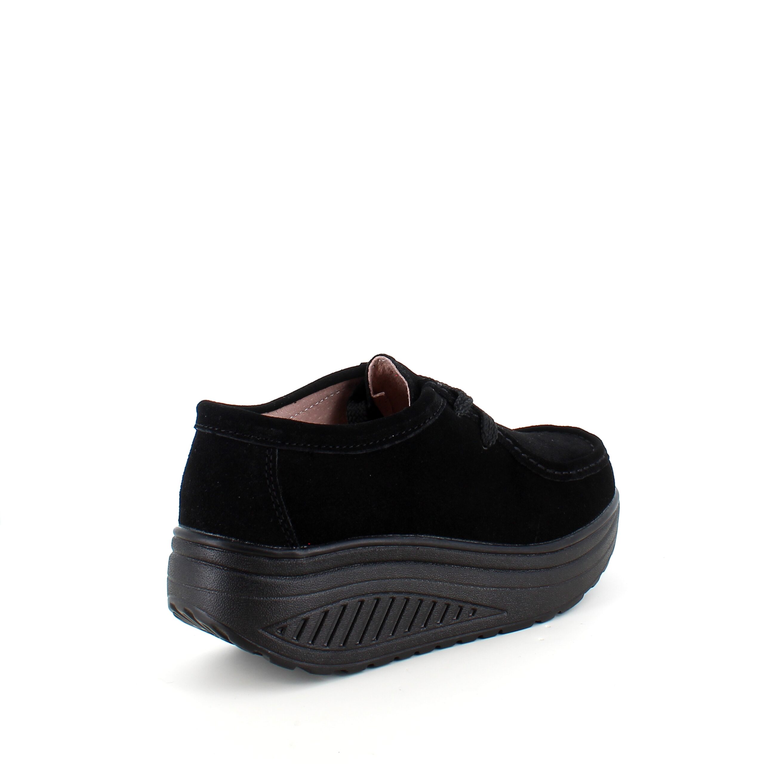 Sort ruskindssko med gængesål og svangstøtte