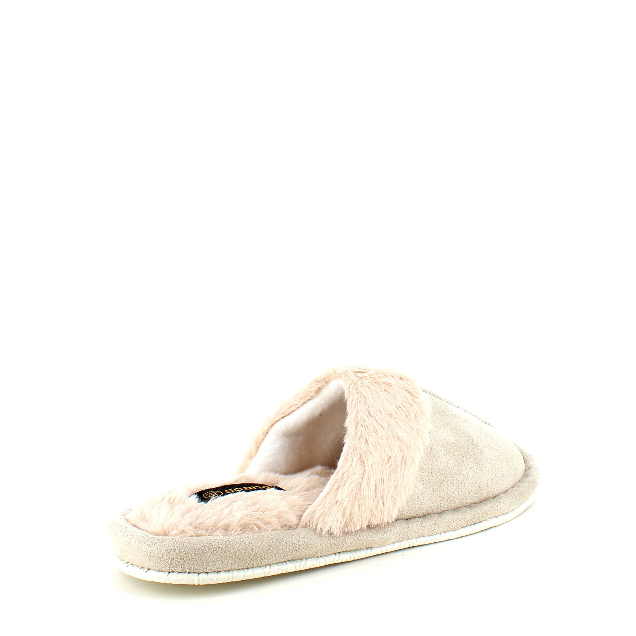 Lys grøn hjemmesko med synlig pelskant