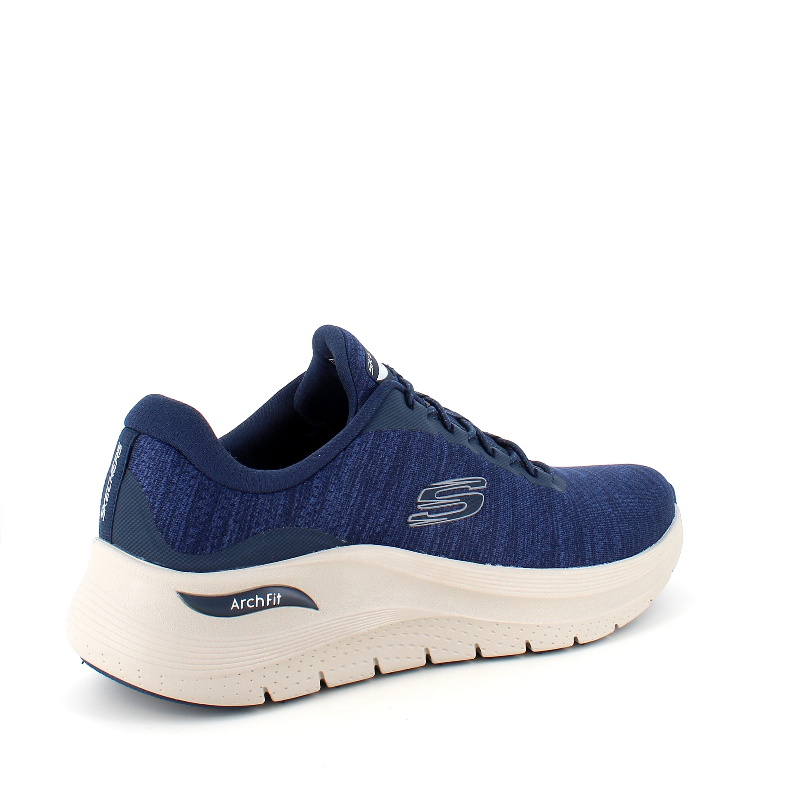 Blå herresko fra Skechers med ekstra svangstøtte