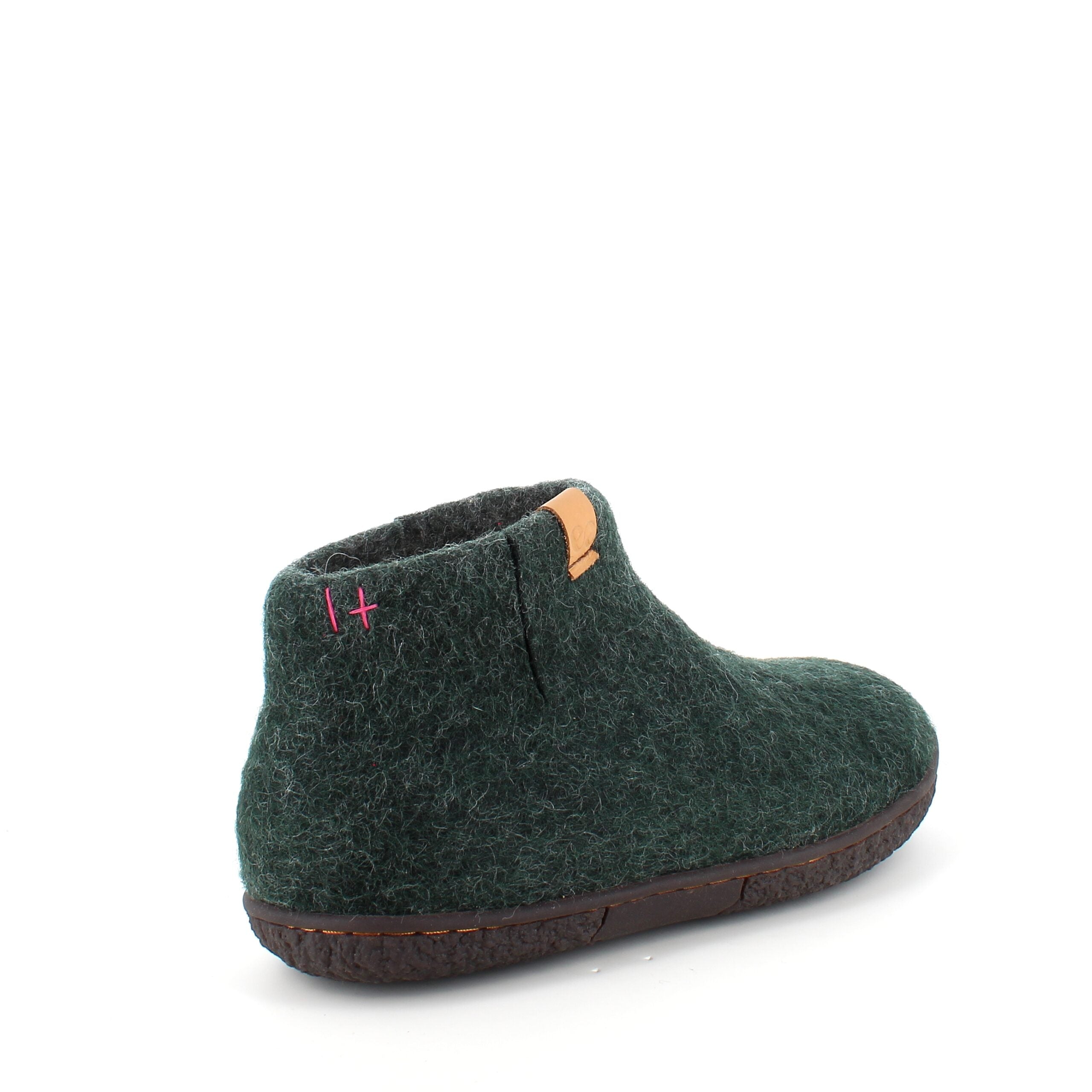 Høj grøn hjemmesko i uld med skridhæmmende såler fra Green Comfort