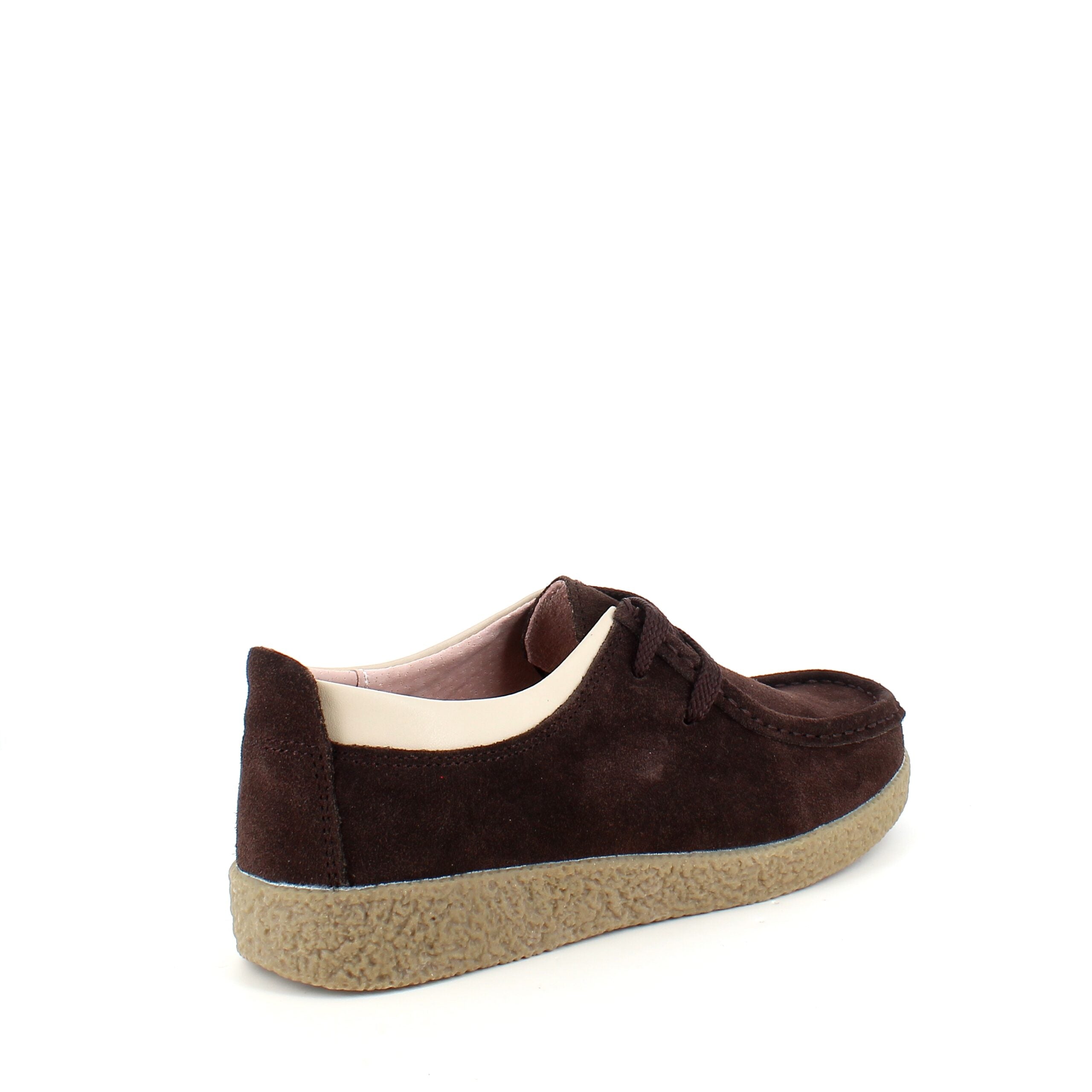 Brun ruskindssko med rågummisål