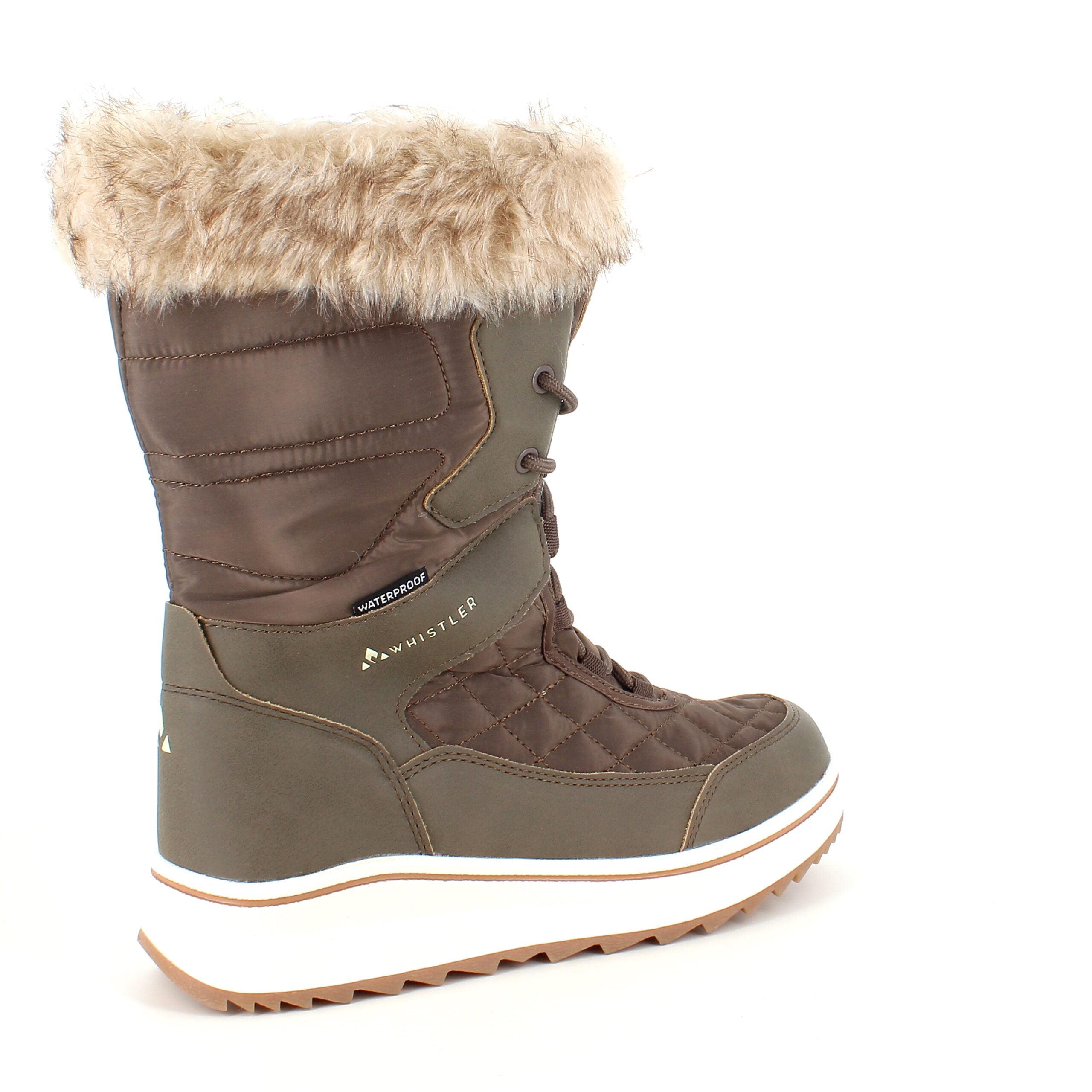 Brun vandtæt vinterstøvle fra Whistler med pels kant