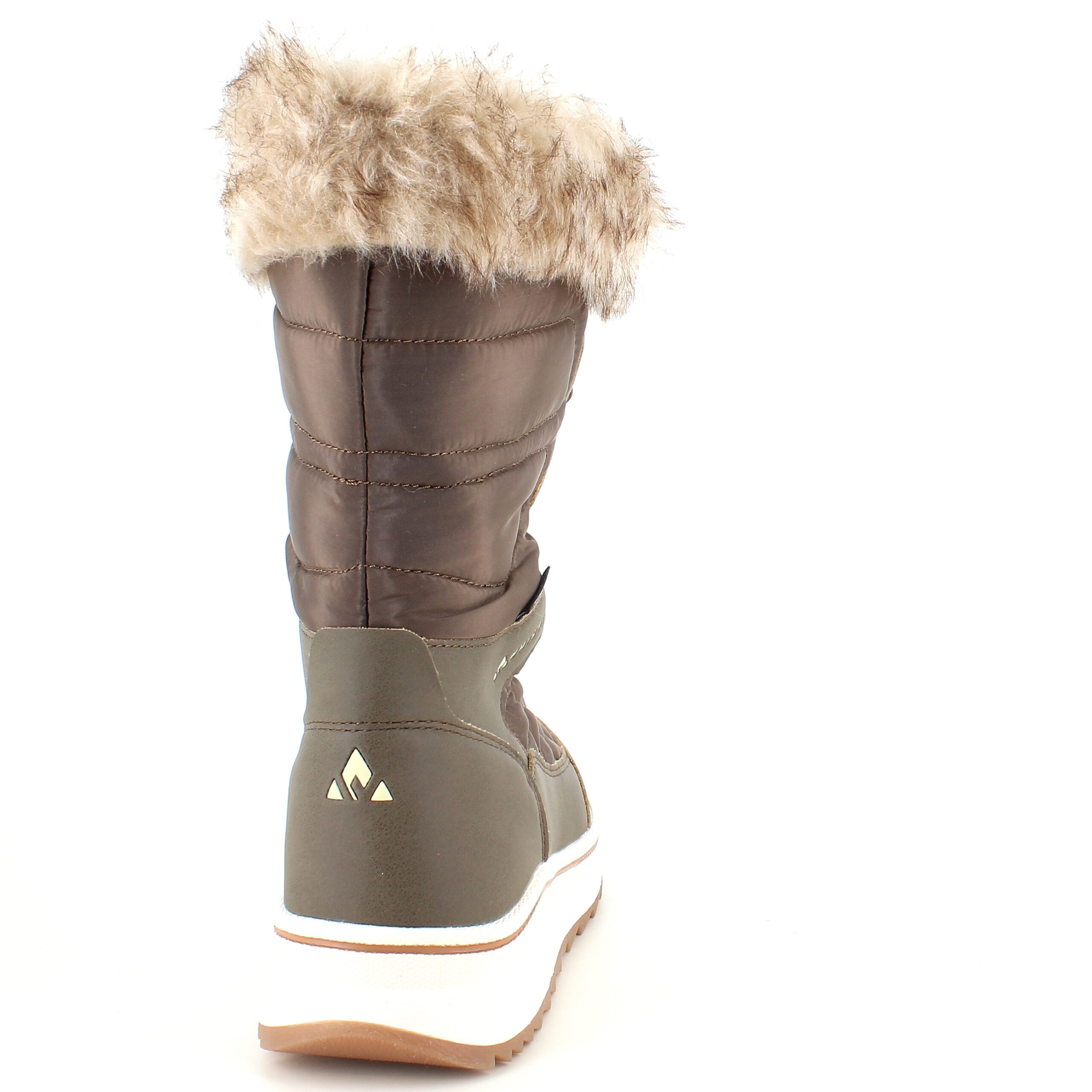 Brun vandtæt vinterstøvle fra Whistler med pels kant