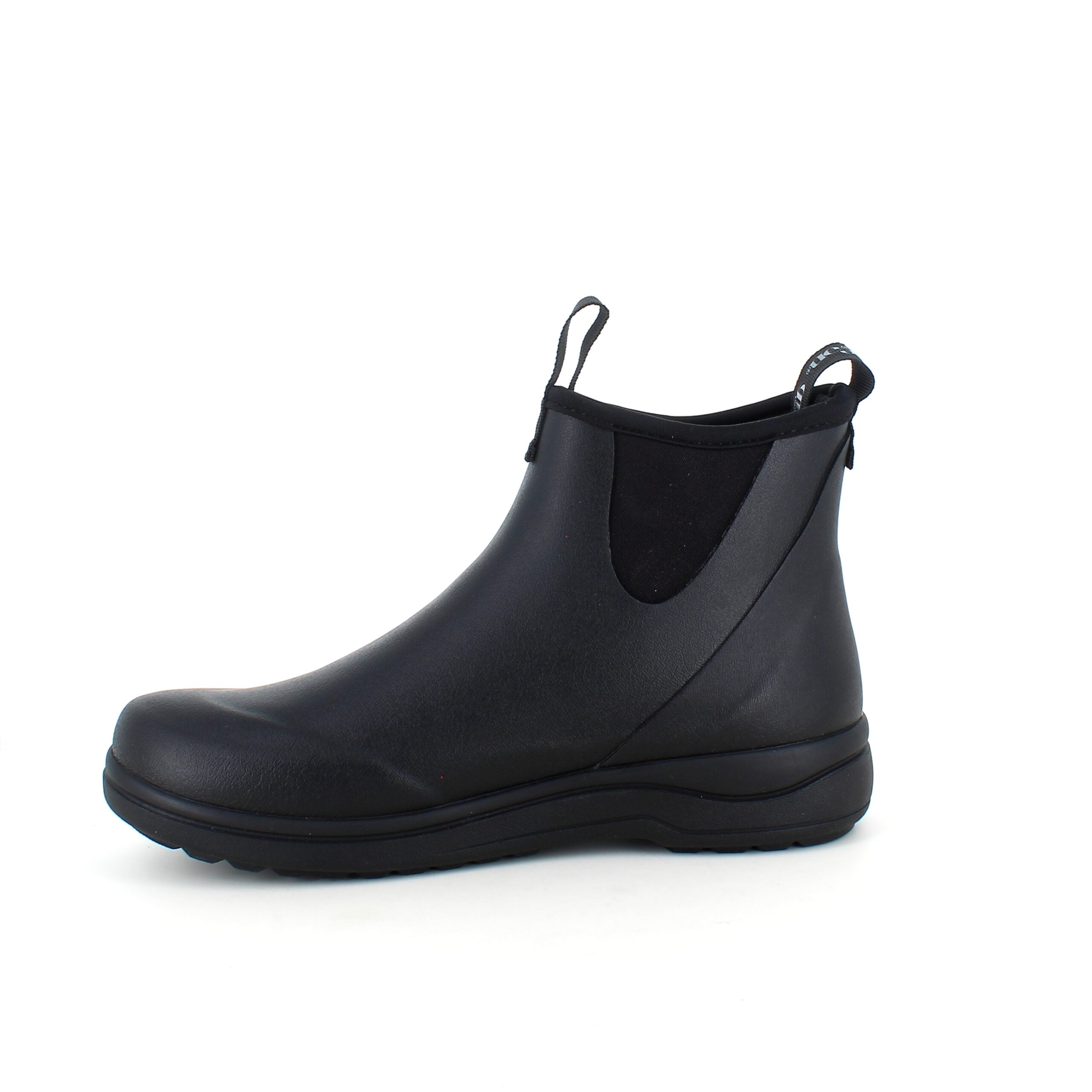 Sort luksus gummistøvle med svangstøtte fra Green Comfort