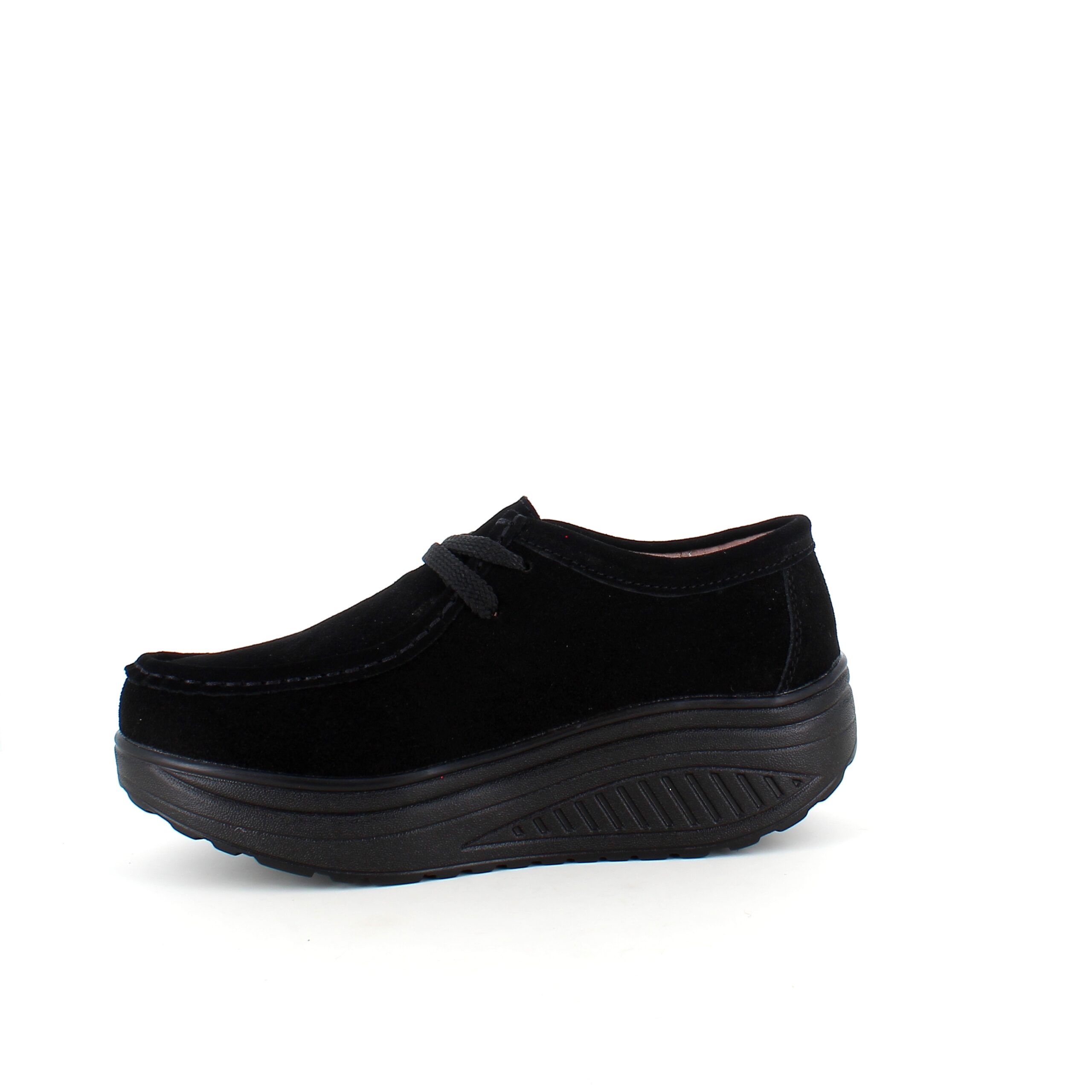 Sort ruskindssko med gængesål og svangstøtte