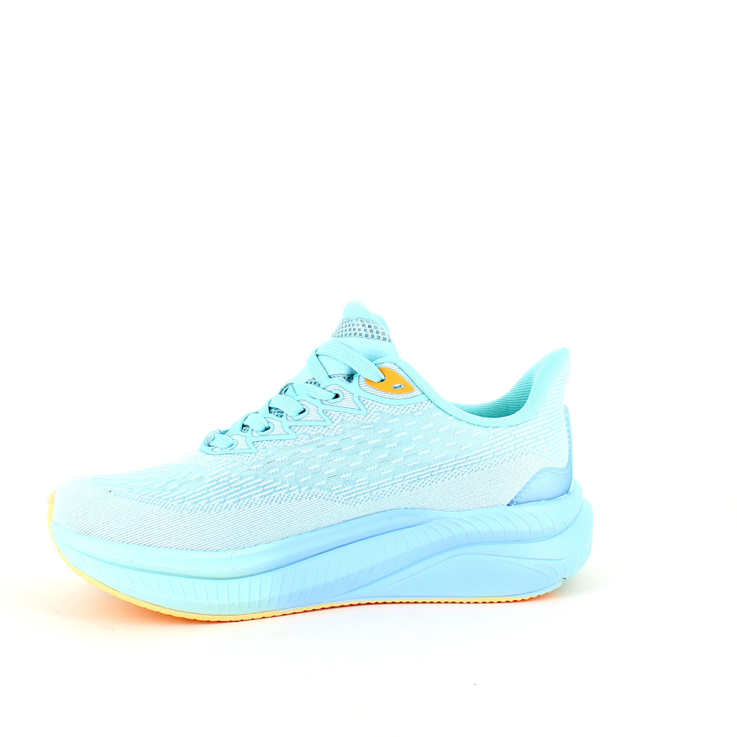 Sporty letvægtssko i turkis og orange