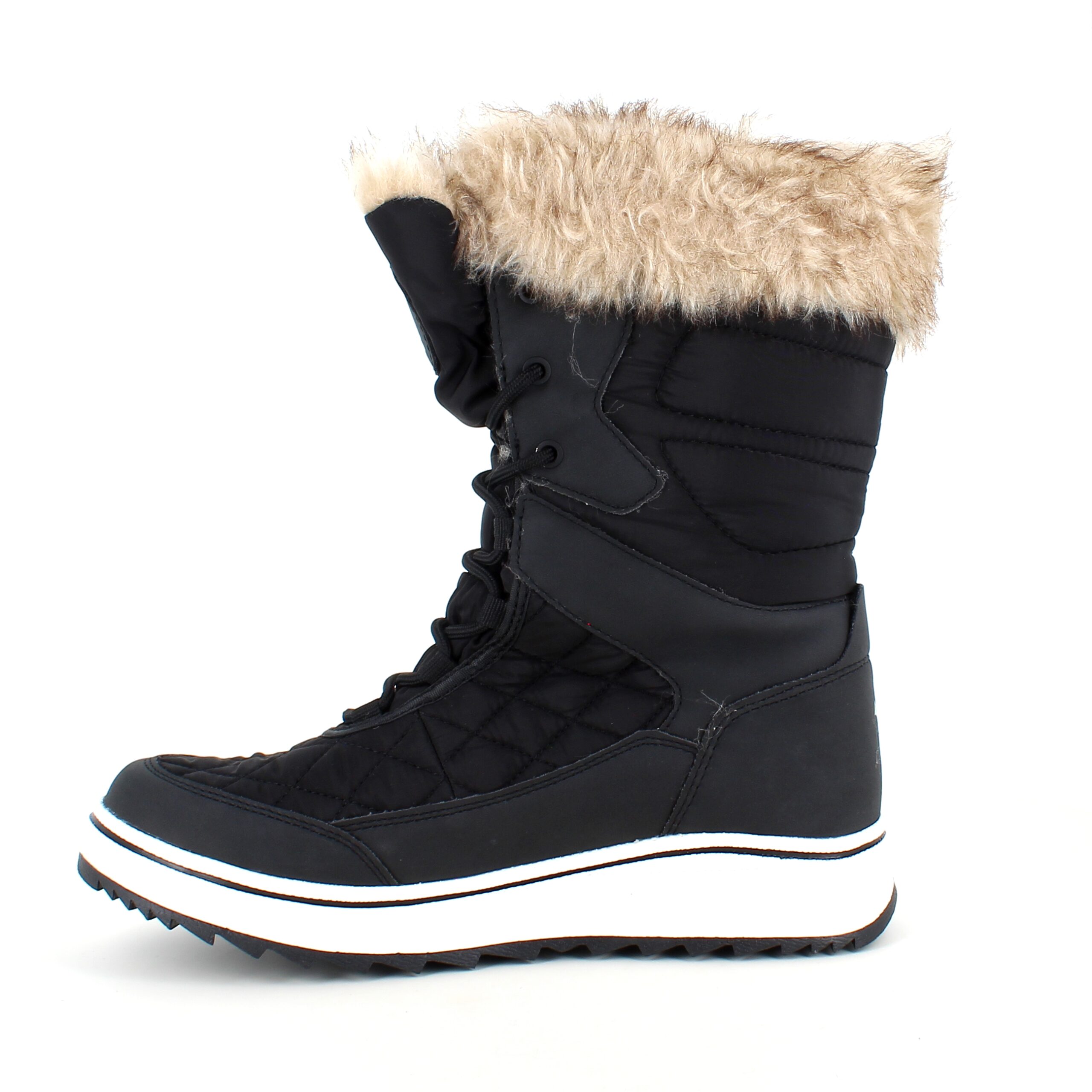 Sort vandtæt vinterstøvle fra Whistler med pels kant