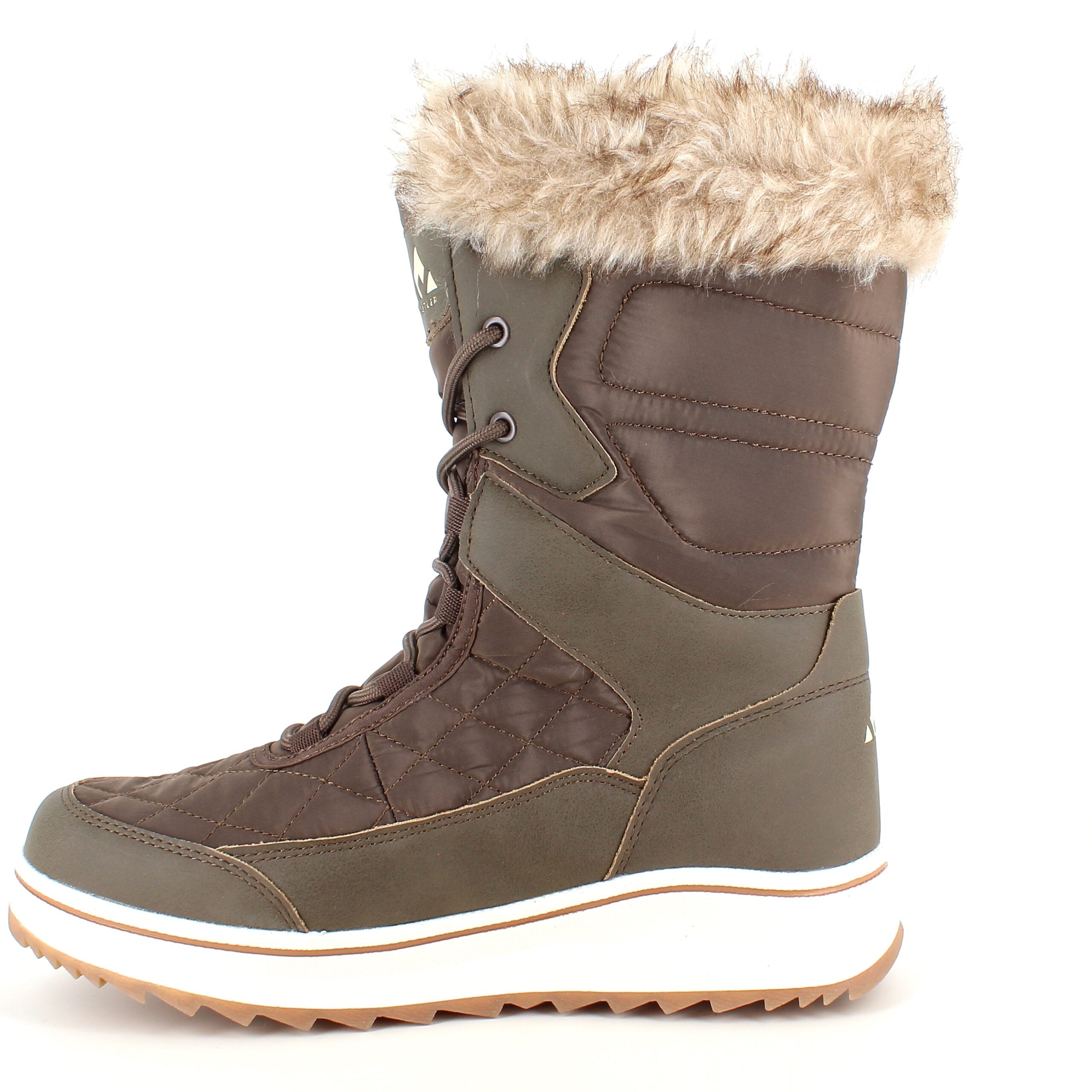 Brun vandtæt vinterstøvle fra Whistler med pels kant