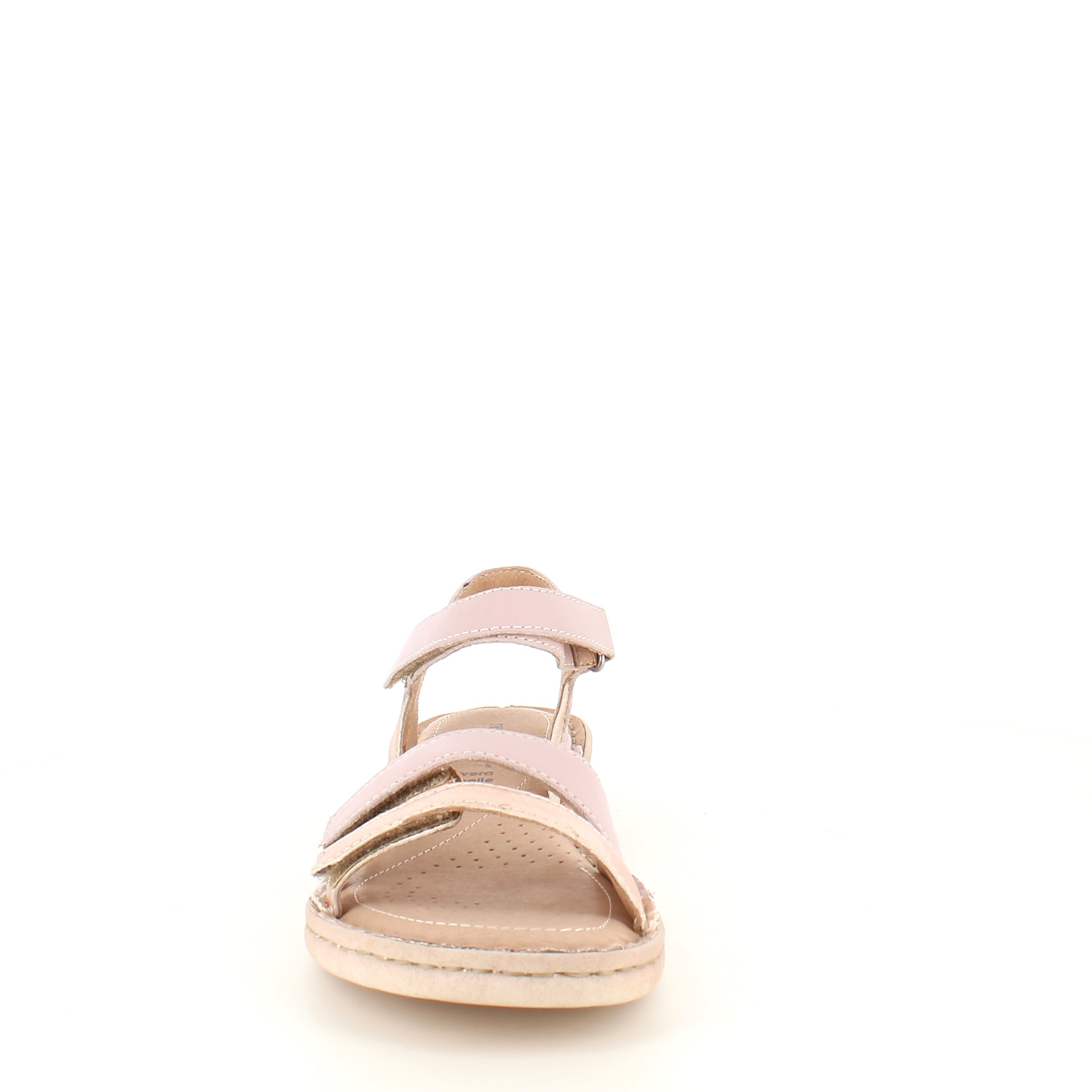 Rosa skindsandal med tre remme og rosegold detaljer fra Relaxshoe