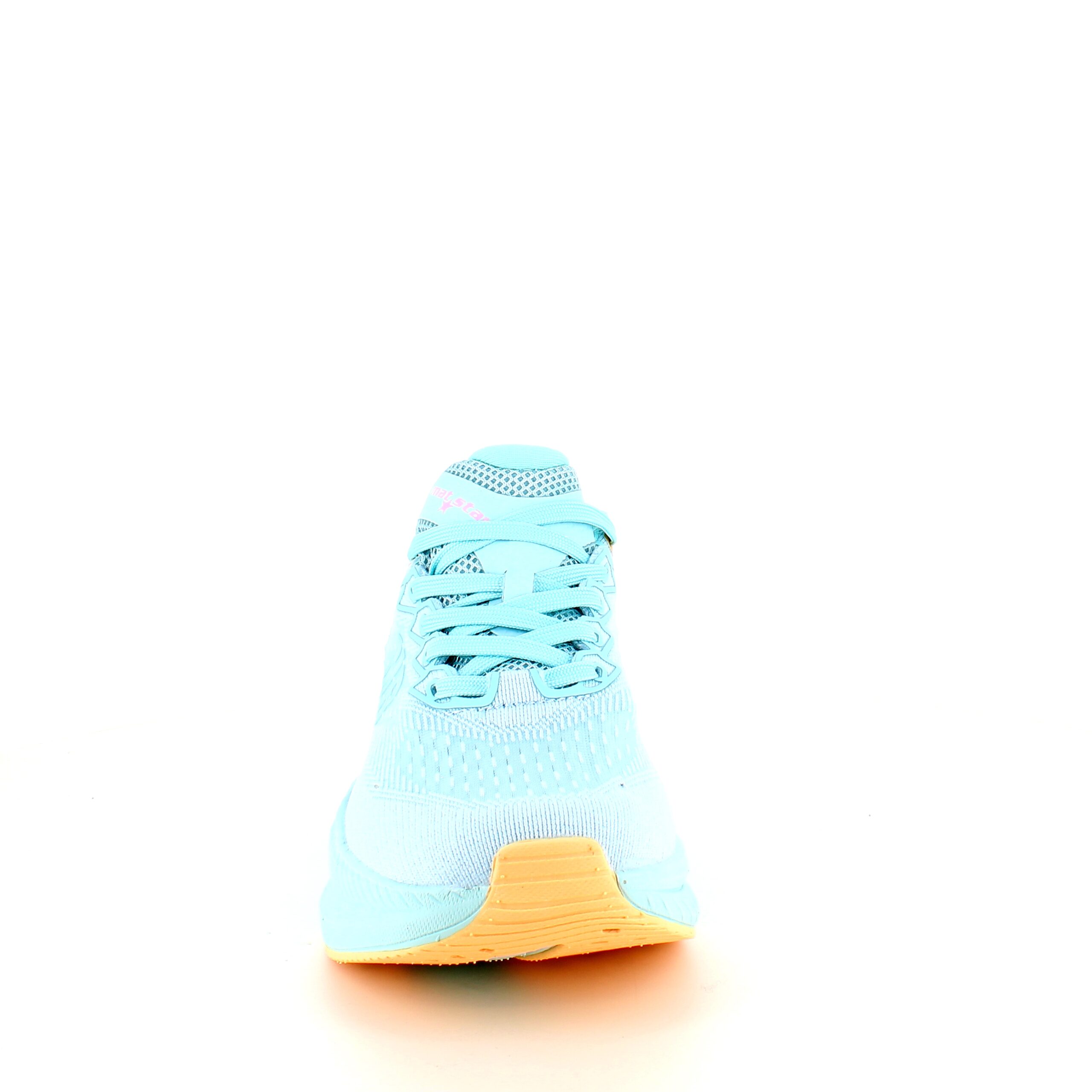 Sporty letvægtssko i turkis og orange