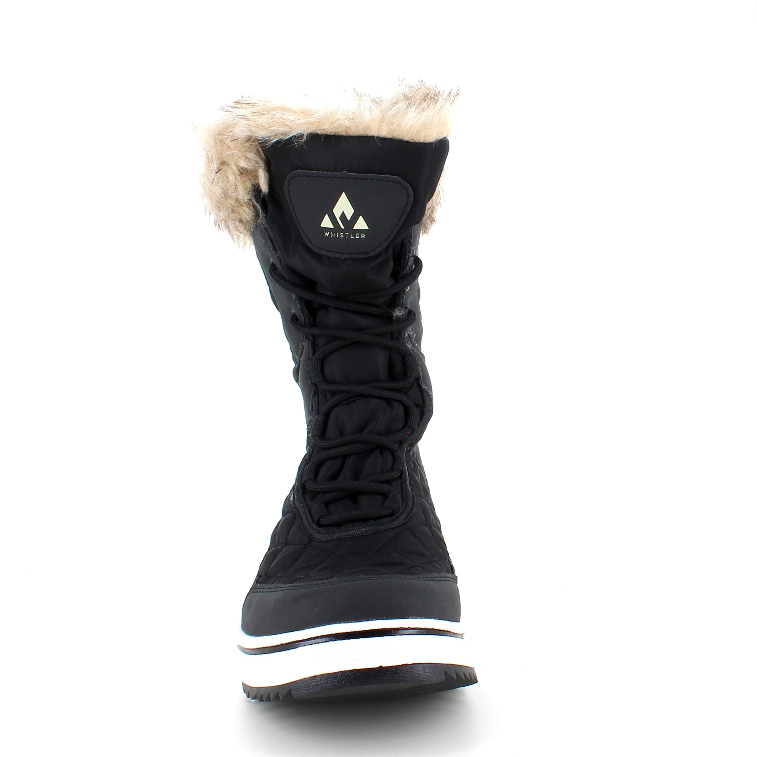 Sort vandtæt vinterstøvle fra Whistler med pels kant