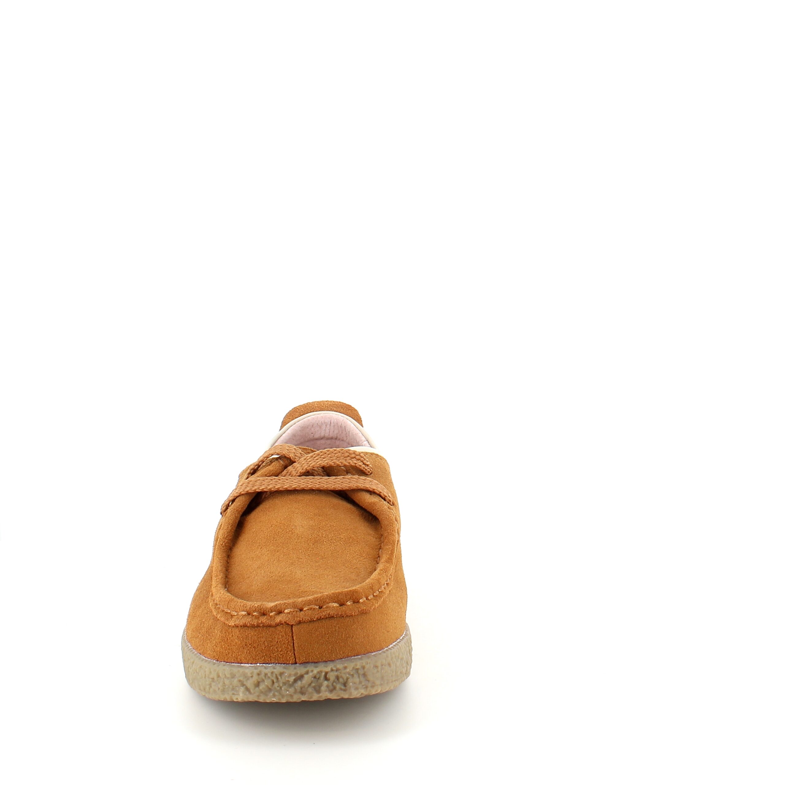Lys brun ruskindssko med rågummisål