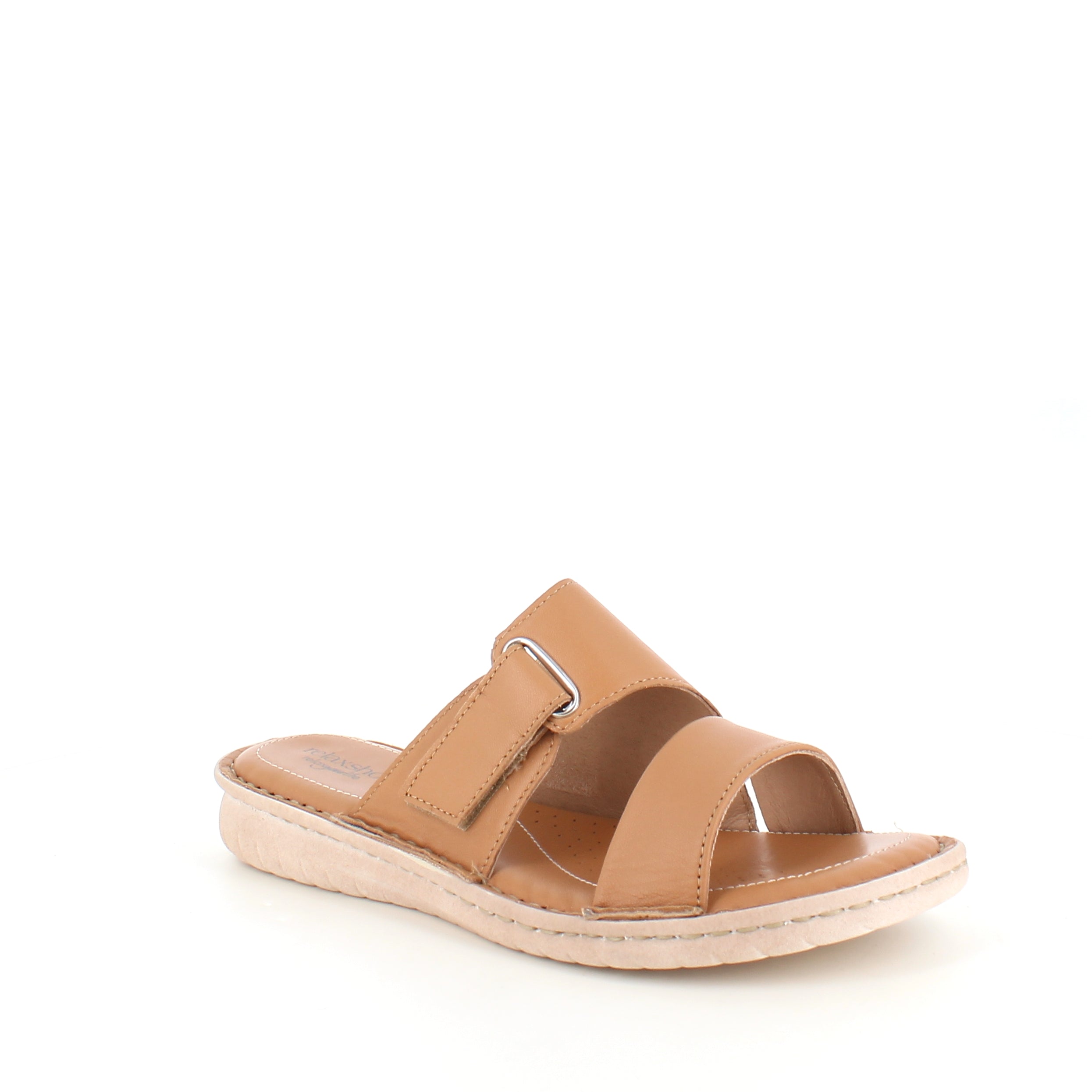 Brun skind slip on med justerbar rem fra Relaxshoe
