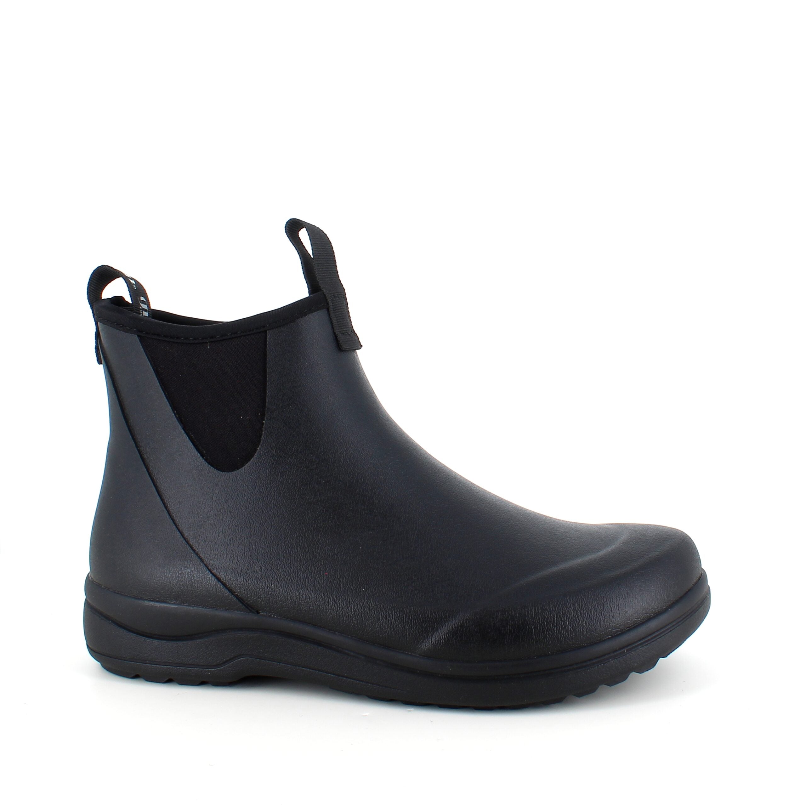 Sort luksus gummistøvle med svangstøtte fra Green Comfort