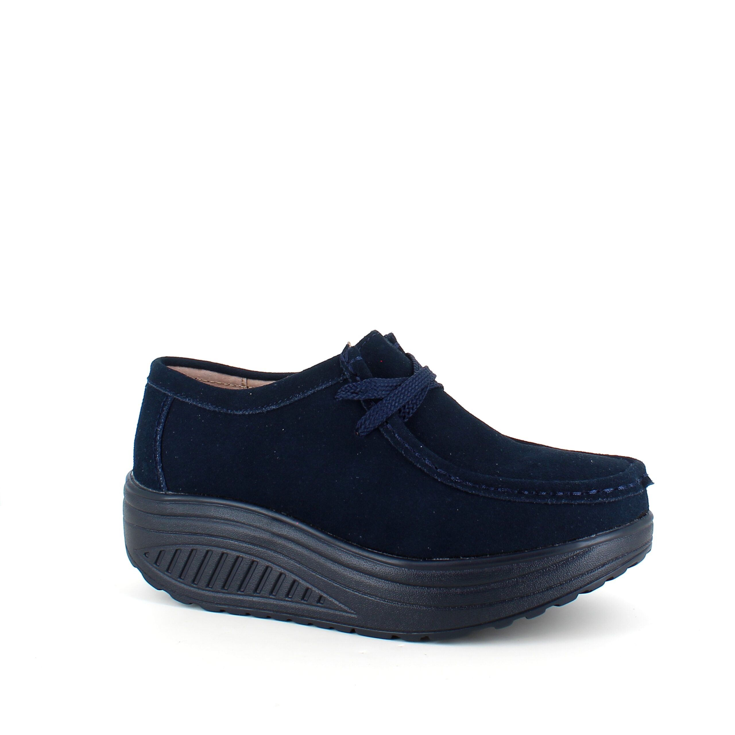 Navy ruskindssko med gængesål og svangstøtte