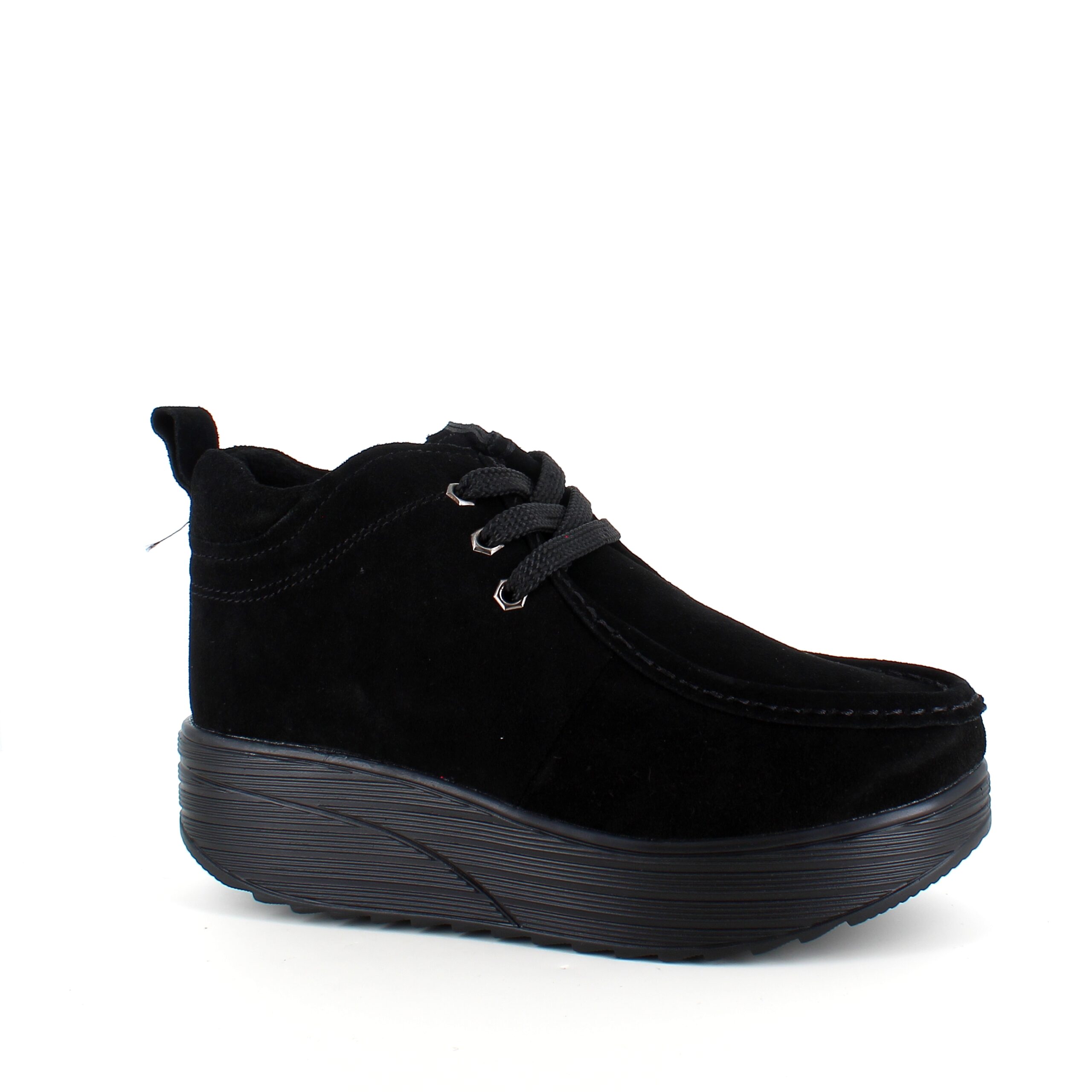 Sort ruskindssko med let foring og gængesål