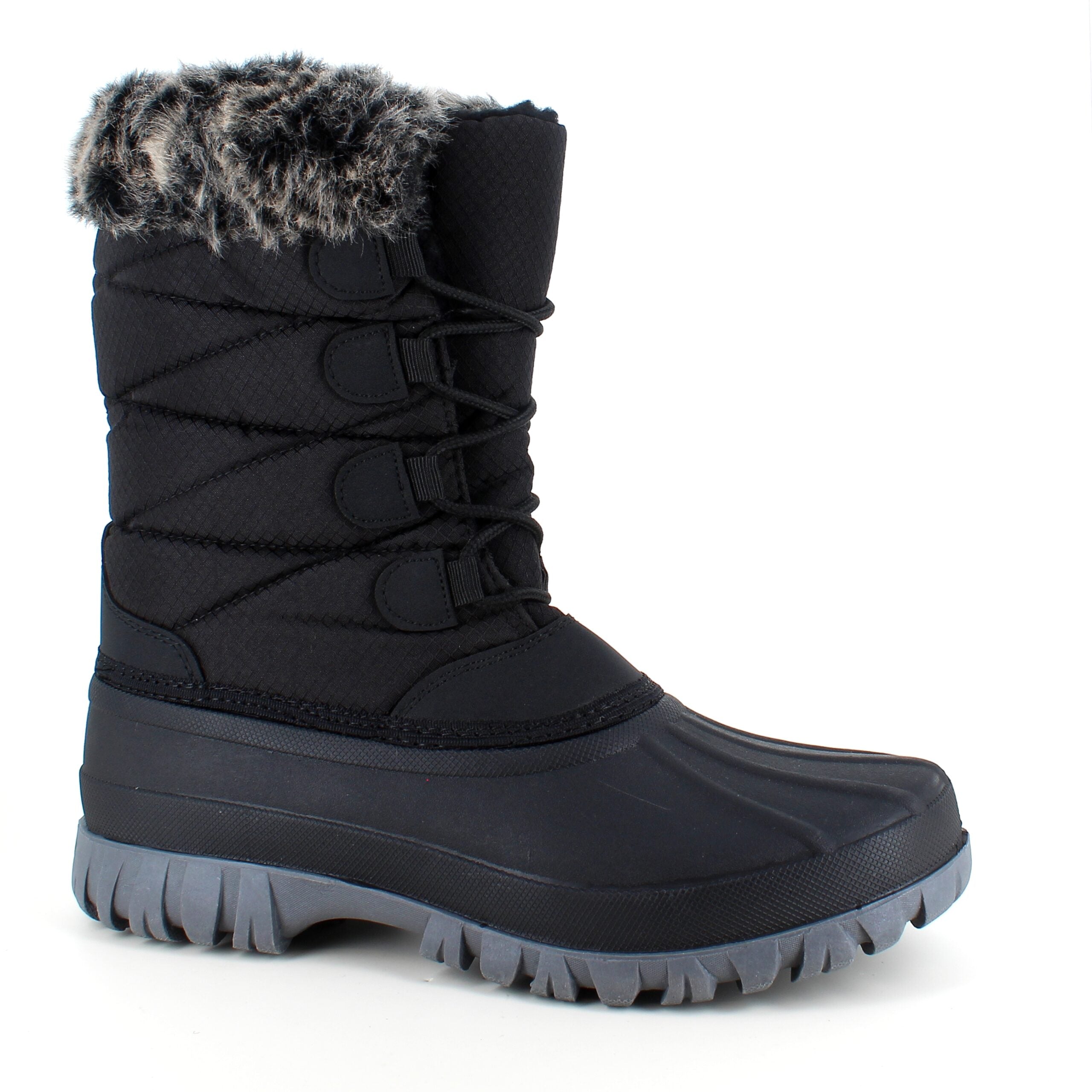 Vinterstøvle med vandtæt gummimembran nederst på støvlen