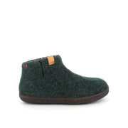 Høj grøn hjemmesko i uld med skridhæmmende såler fra Green Comfort