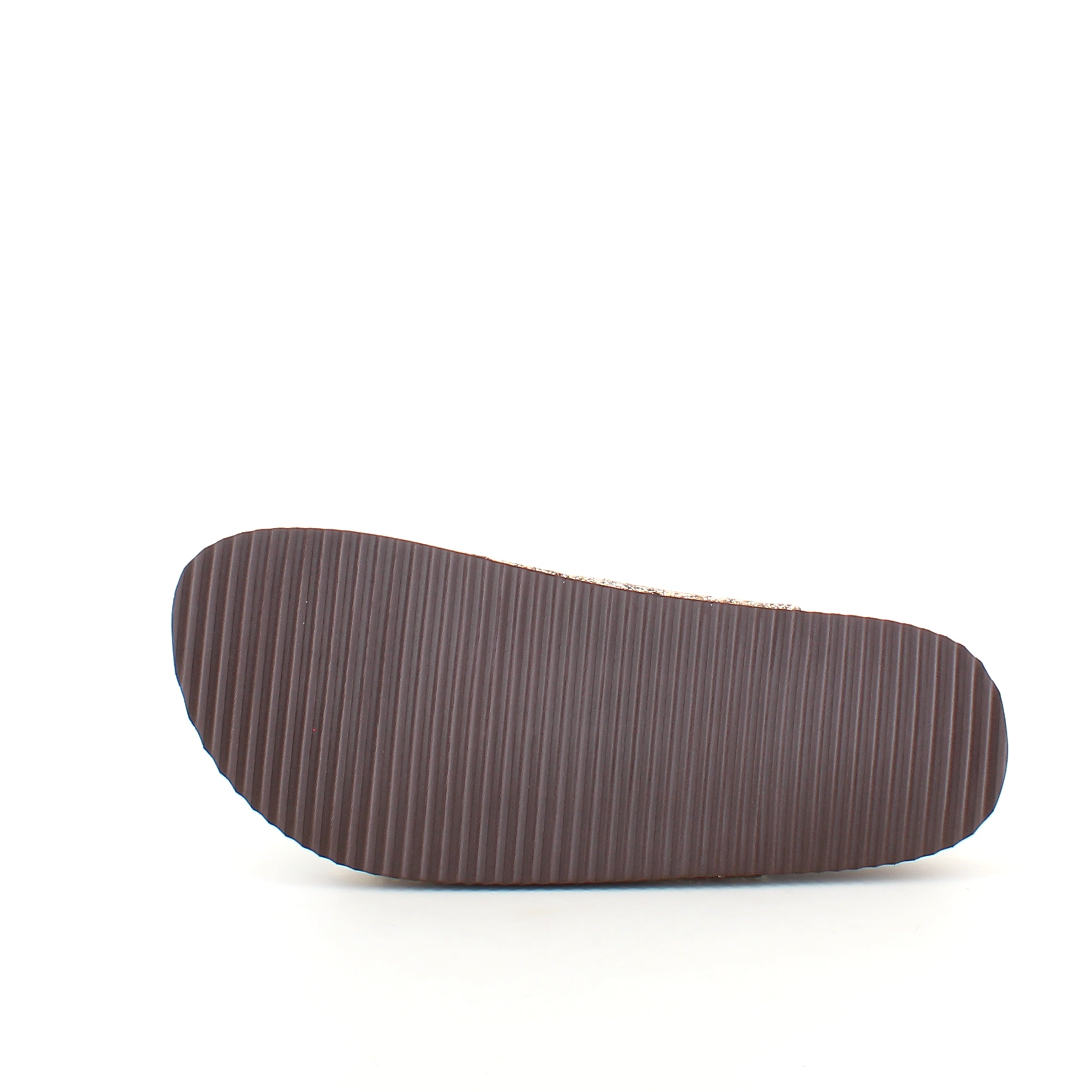 Cph biosandal med brede remme i guld glimmer.