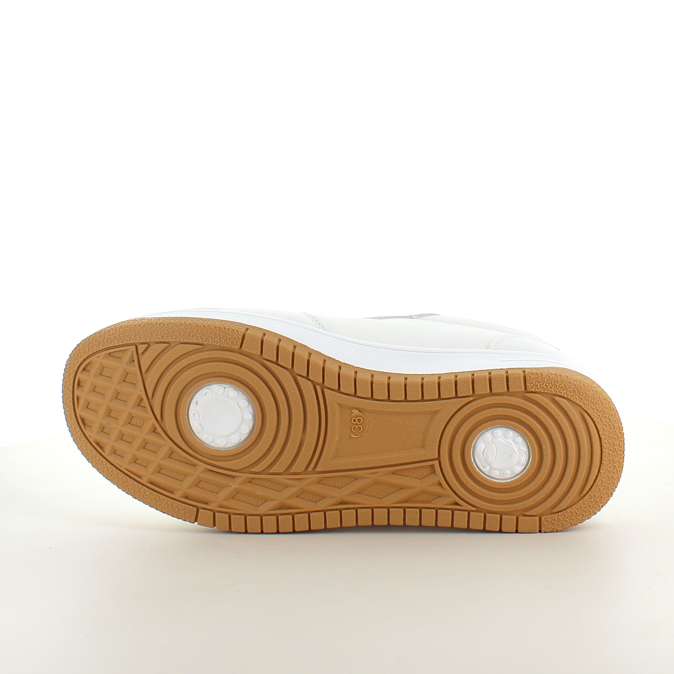 Hvid sko med velcroremme og ekstra stødabsorbering i hælen