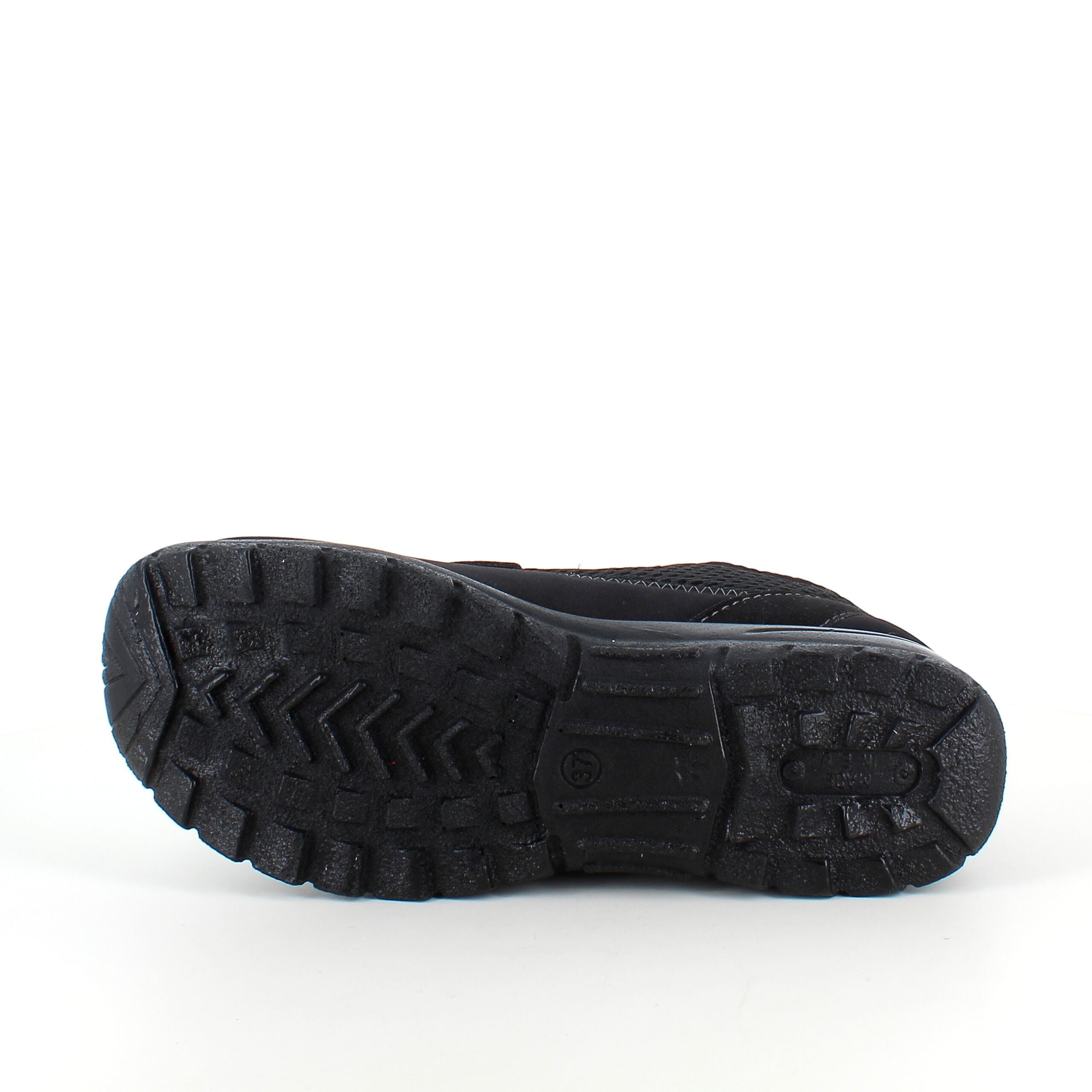 Sort ortopædisk sko med ekstra bred pasform, velcro & udtagelig memory-skum sål