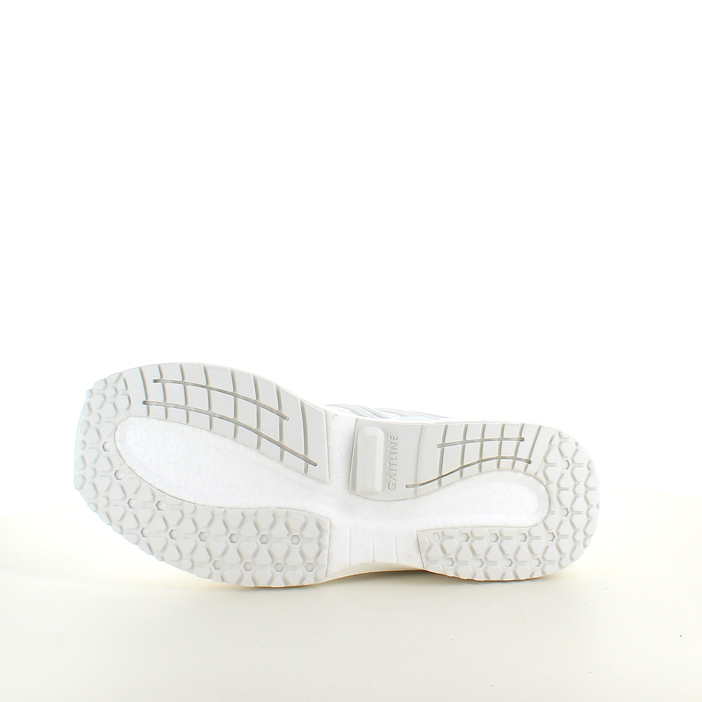 Hvid letvægtssko fra Gaitline med optimal af støddæmpning og svangstøtte