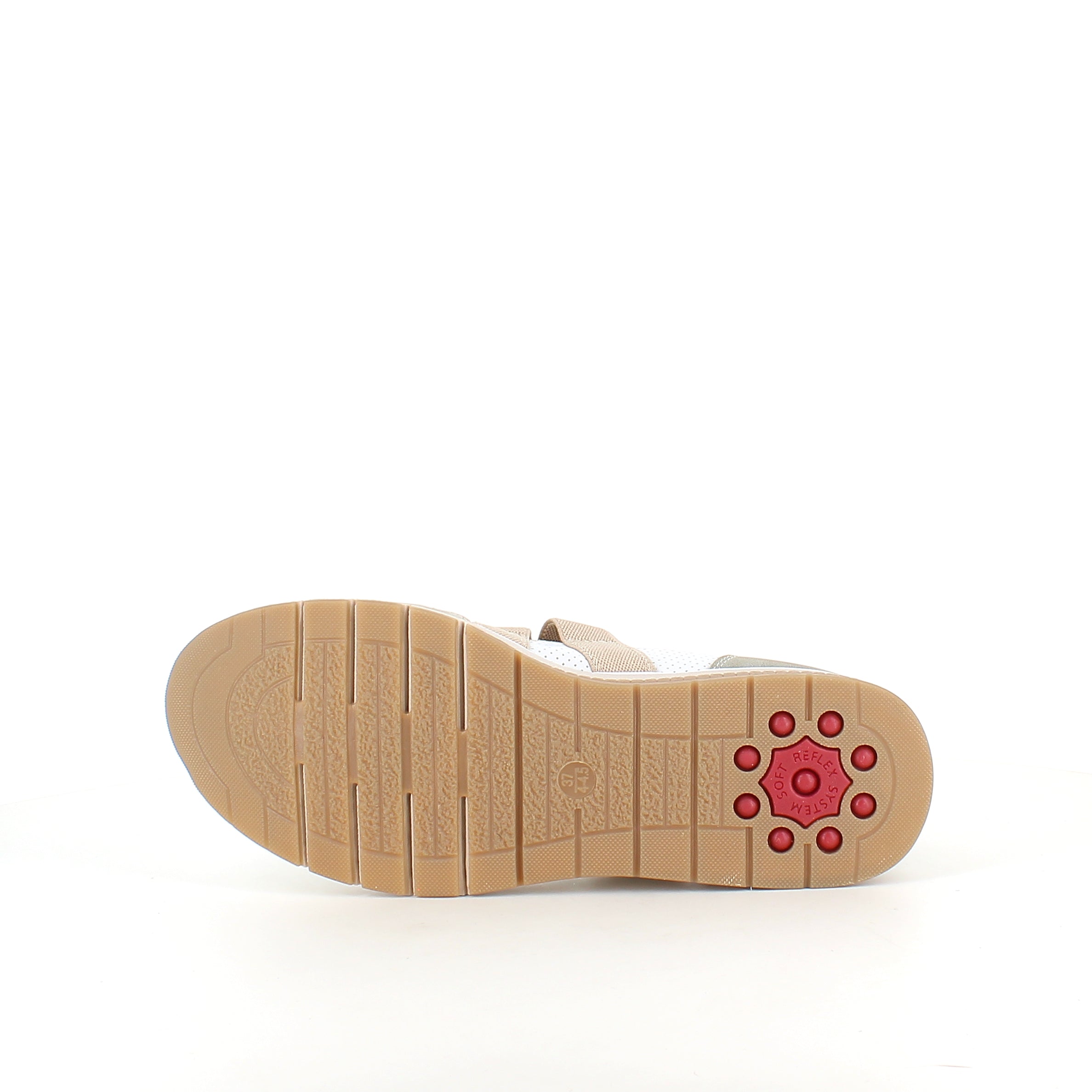 Relife ballerina sko med velcro – beige komfortsko med massageeffekt