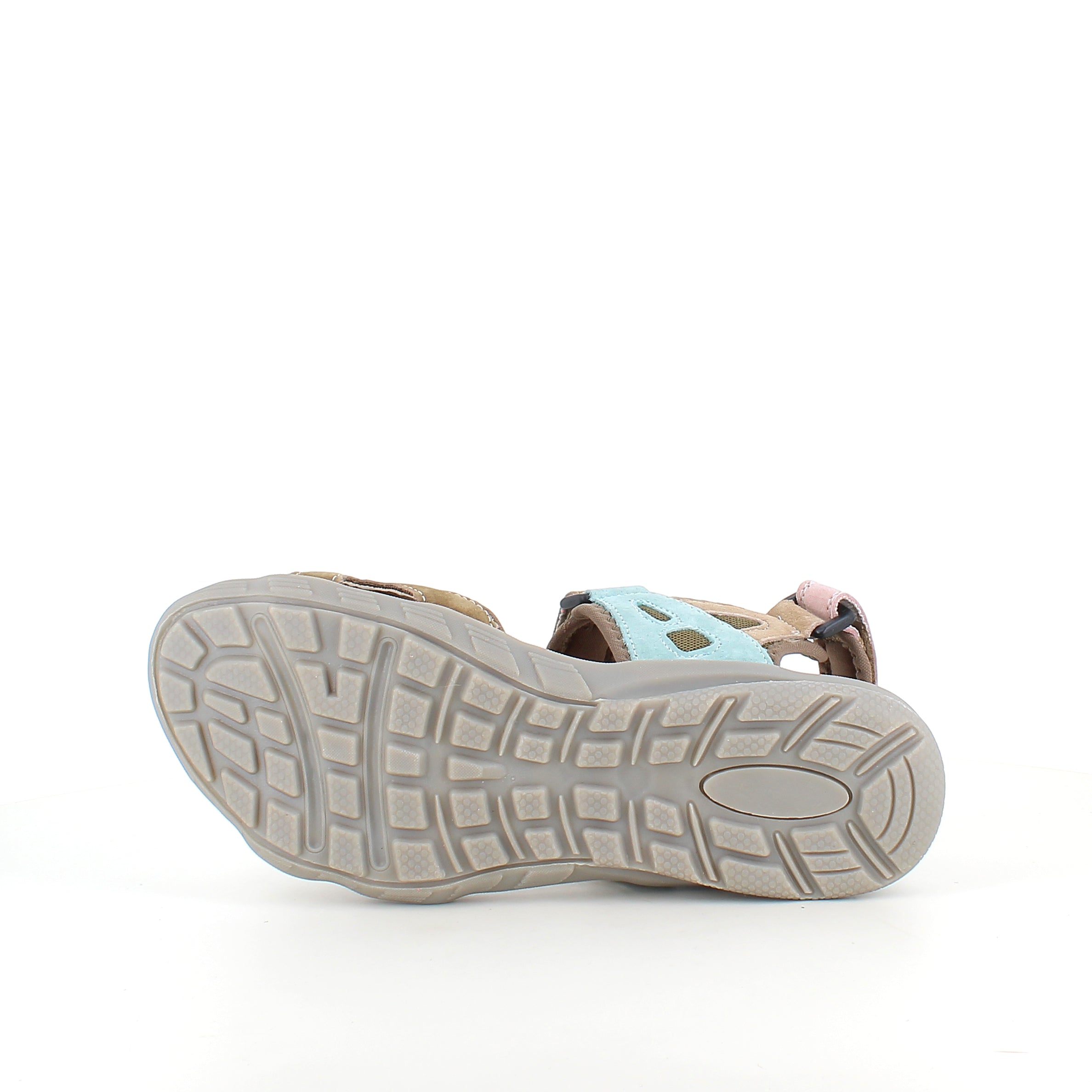 Farverig sporty sandal med velcro i pastelnuancer – ergonomisk komfort & feminin stil