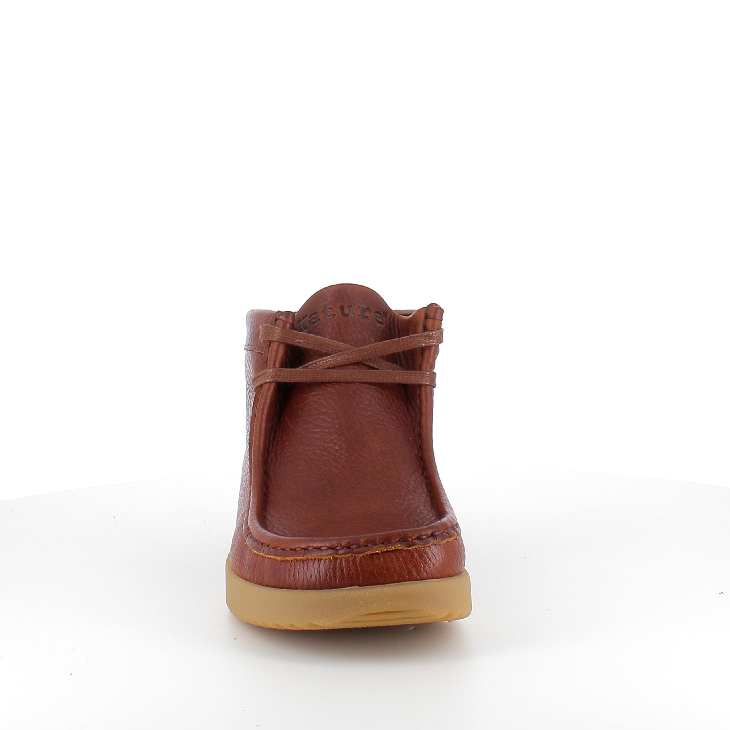 Brun Nature lædersko med snørelukning
