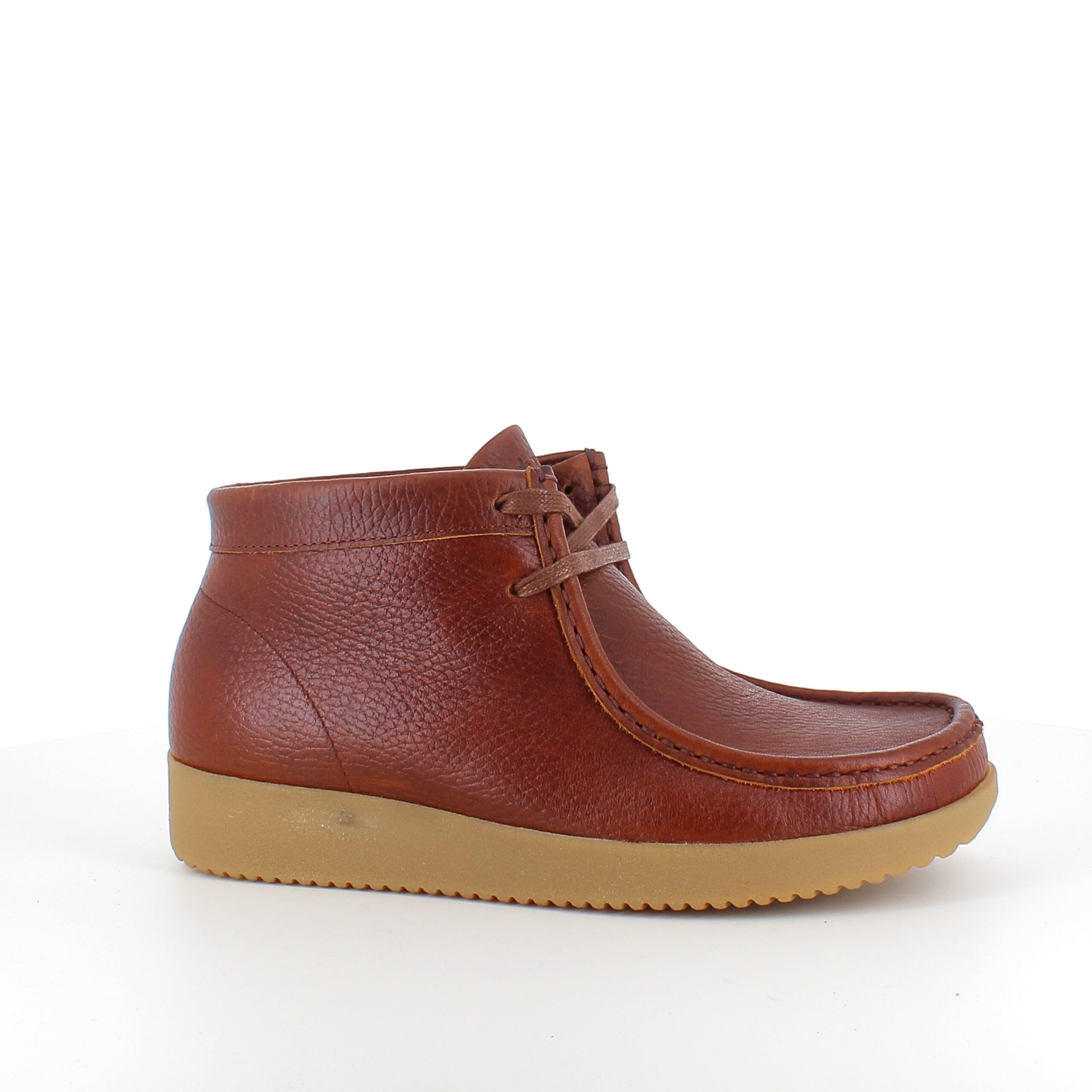 Brun Nature lædersko med snørelukning