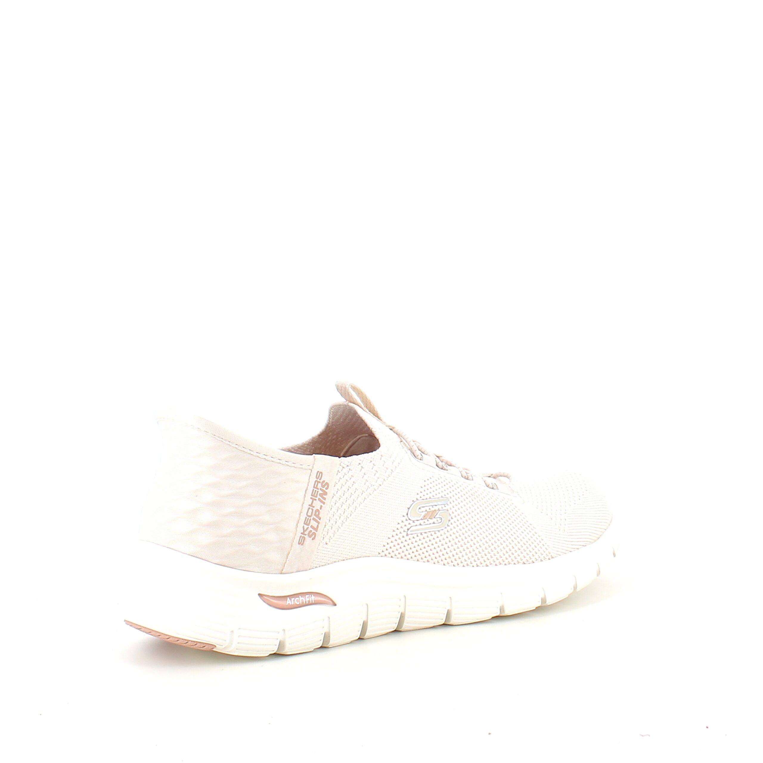 Beige Skechers slip-ins med svangstøtte