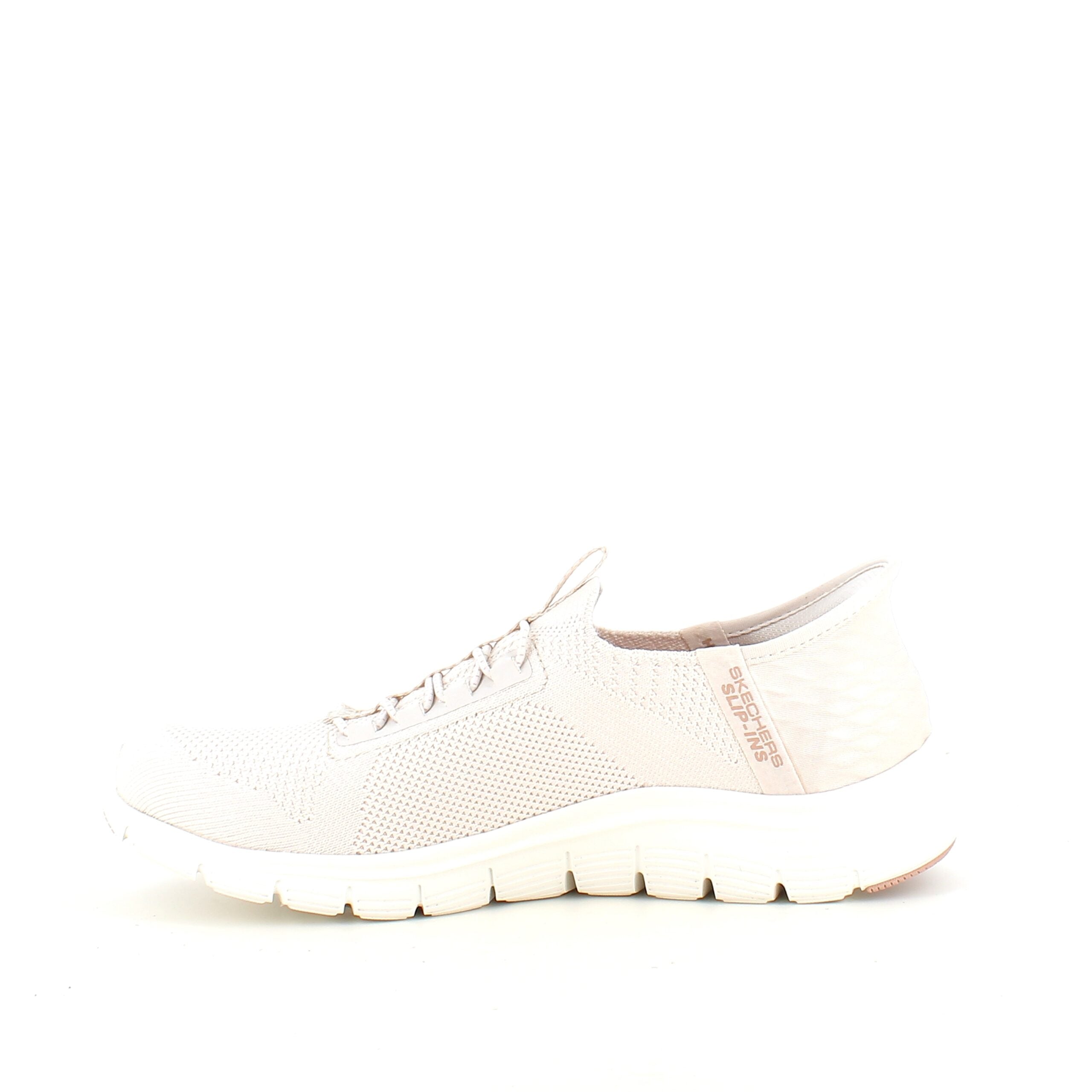 Beige Skechers slip-ins med svangstøtte
