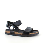 Sort Nature sandal i læder med tre justerbare remme