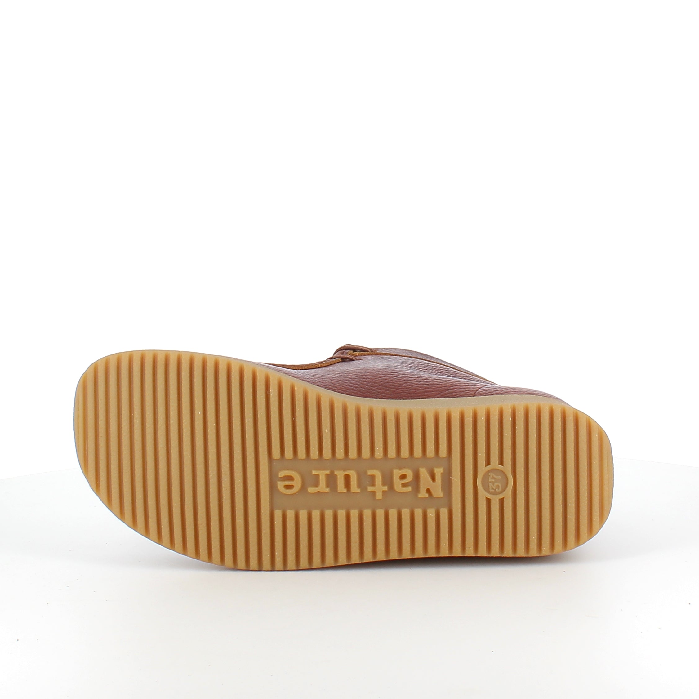 Brun Nature lædersko med snørelukning