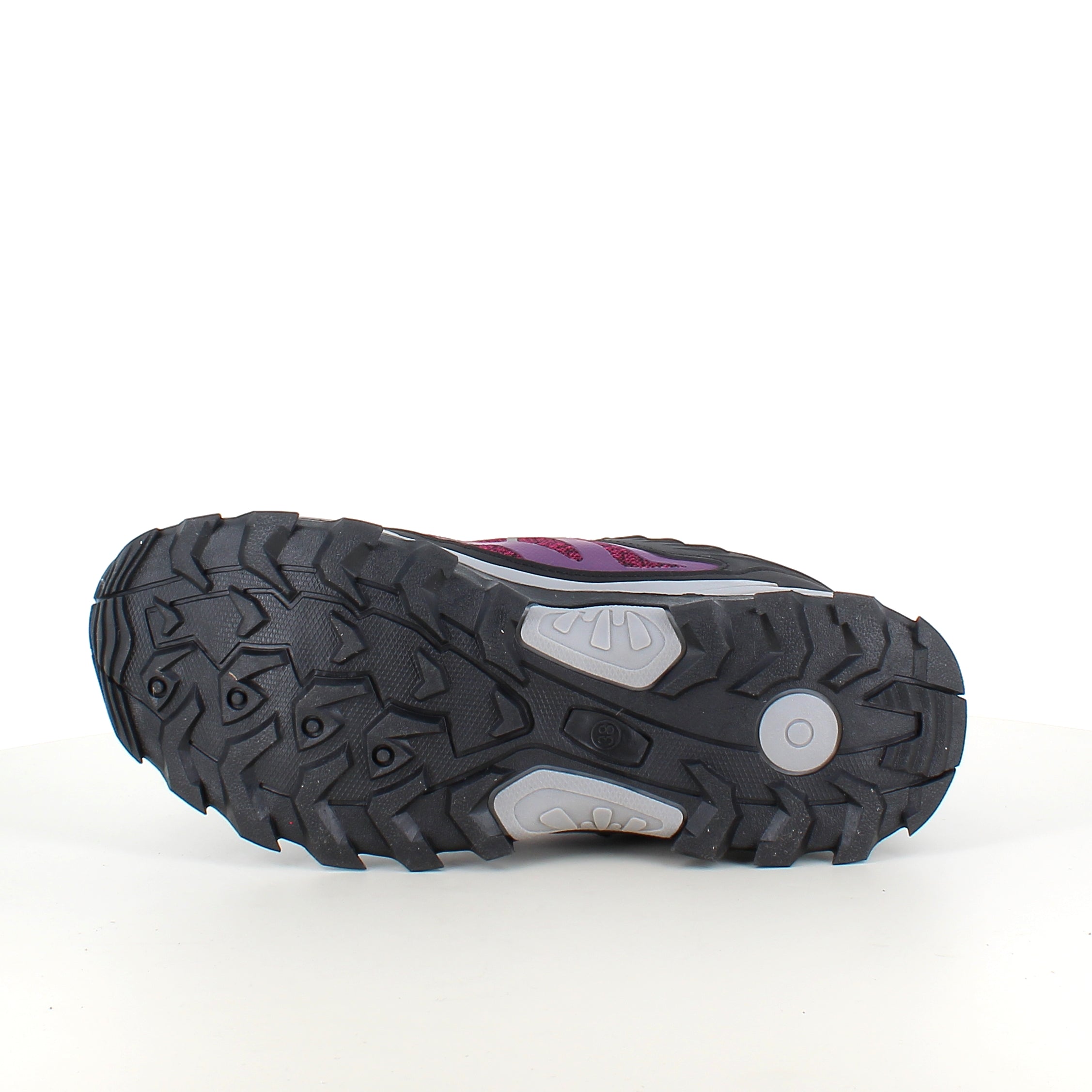 Funktionel vandresko i lilla med åndbart mesh og stødabsorberende sål