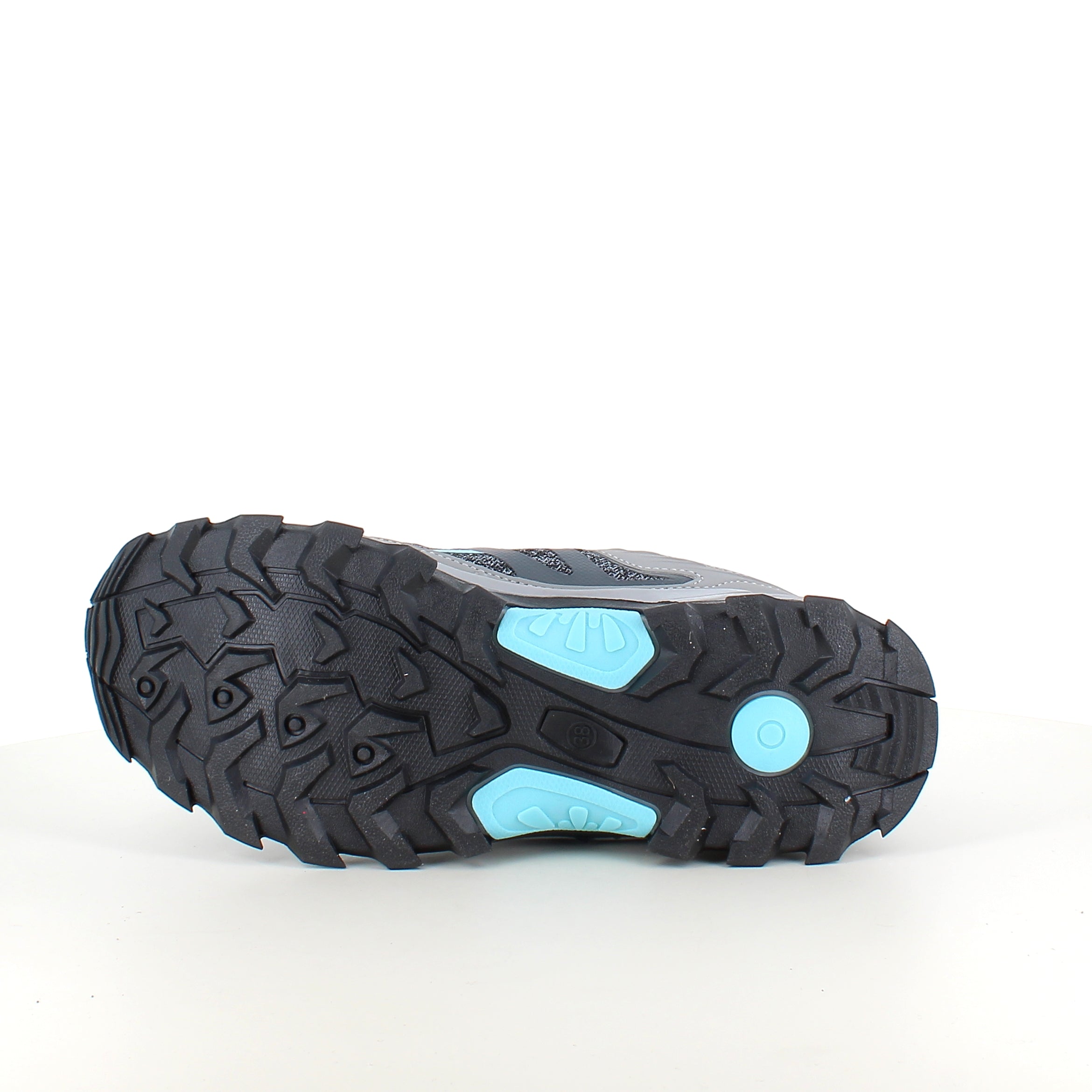 Funktionel vandresko i grå med åndbart mesh og stødabsorberende sål