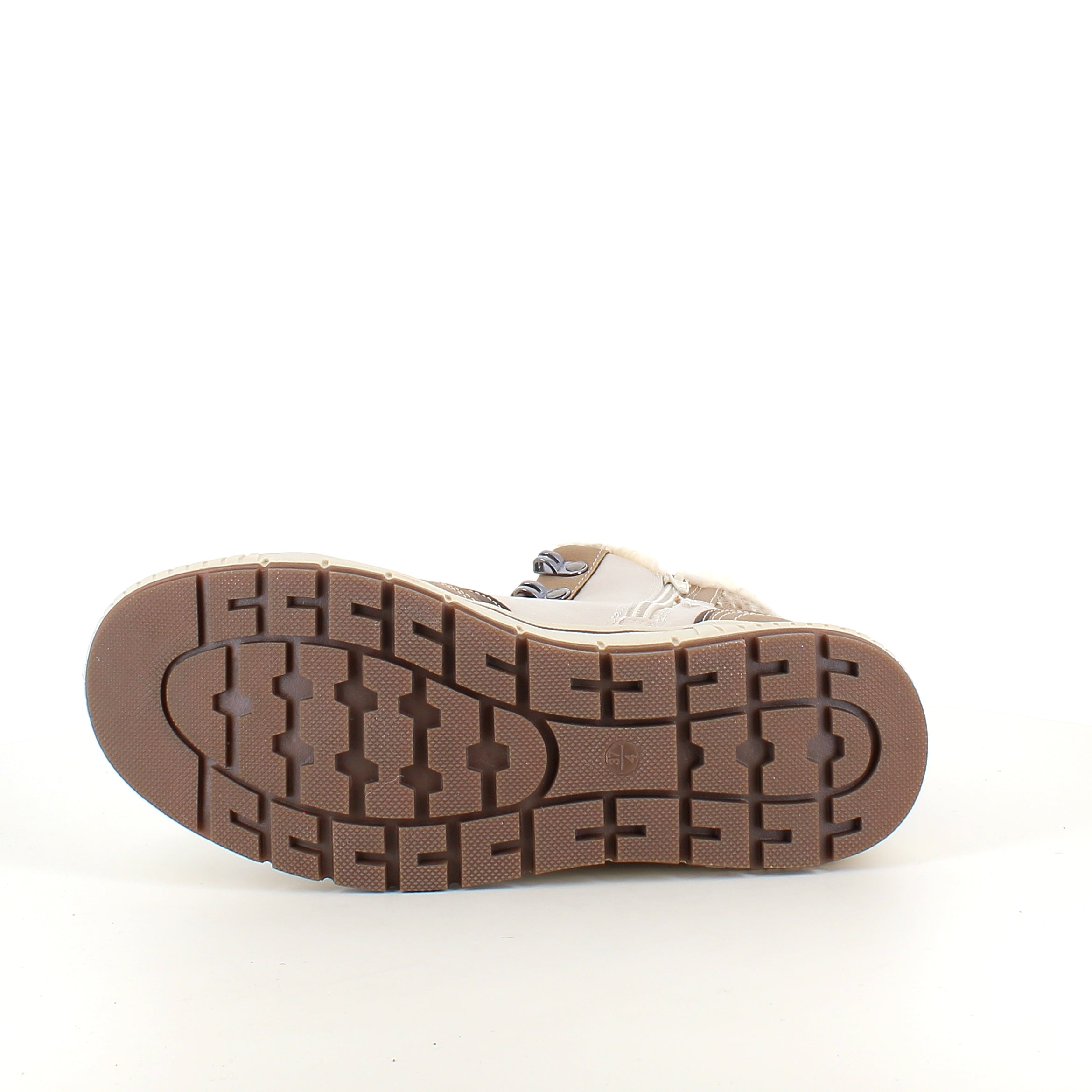 Taupe vinterstøvle med snørebånd