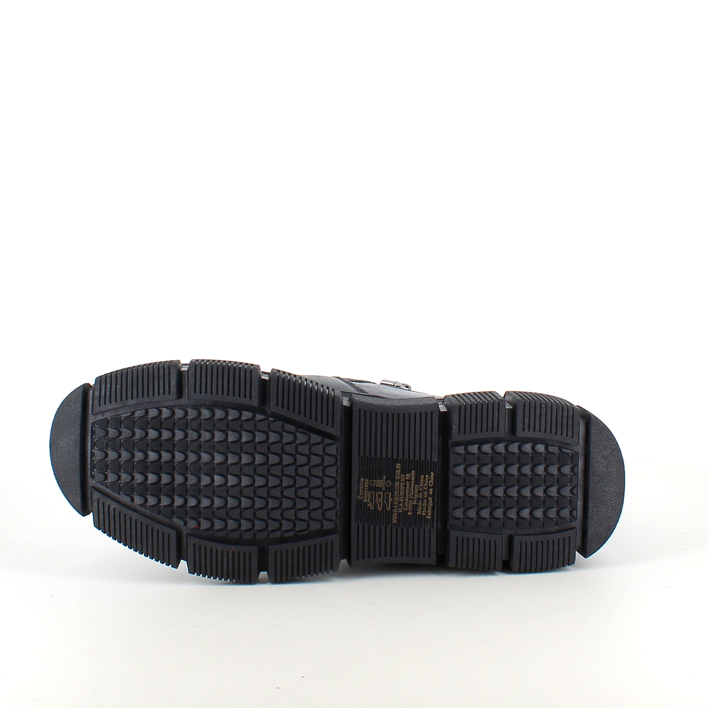 Sort læder ankelstøvle med for og dobbelt lynlås