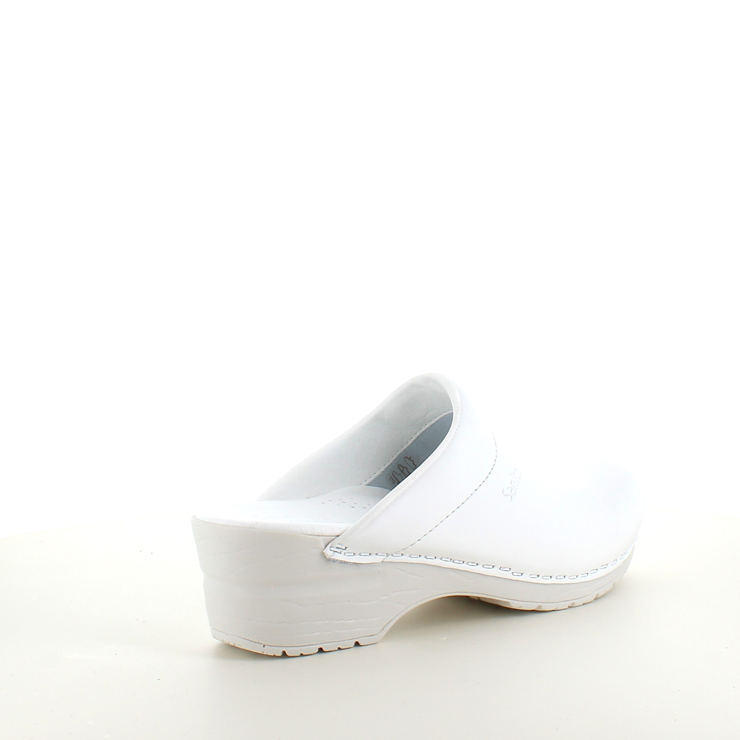 Hvid Sanita tøffel træsko med fleksibel bund