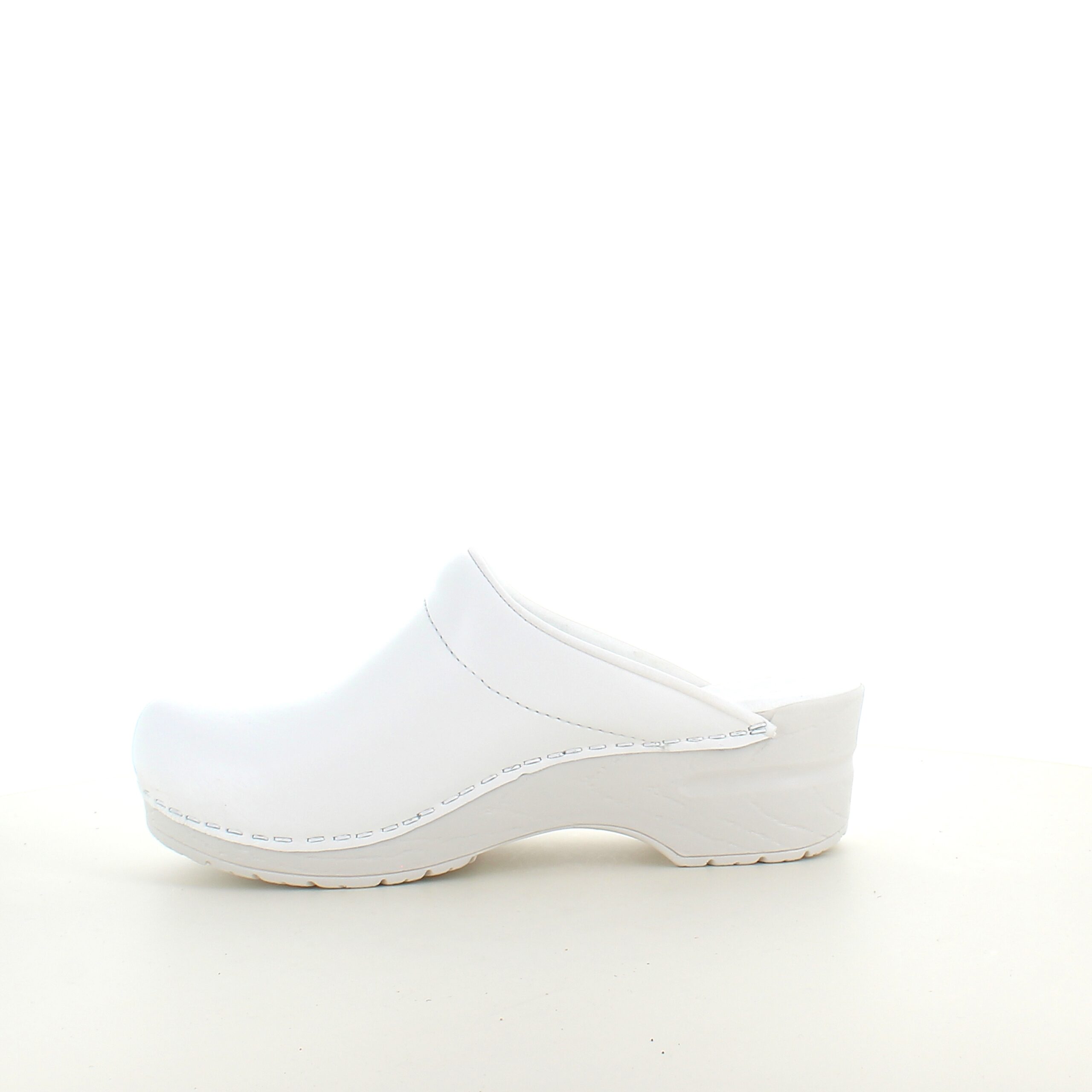 Hvid Sanita tøffel træsko med fleksibel bund
